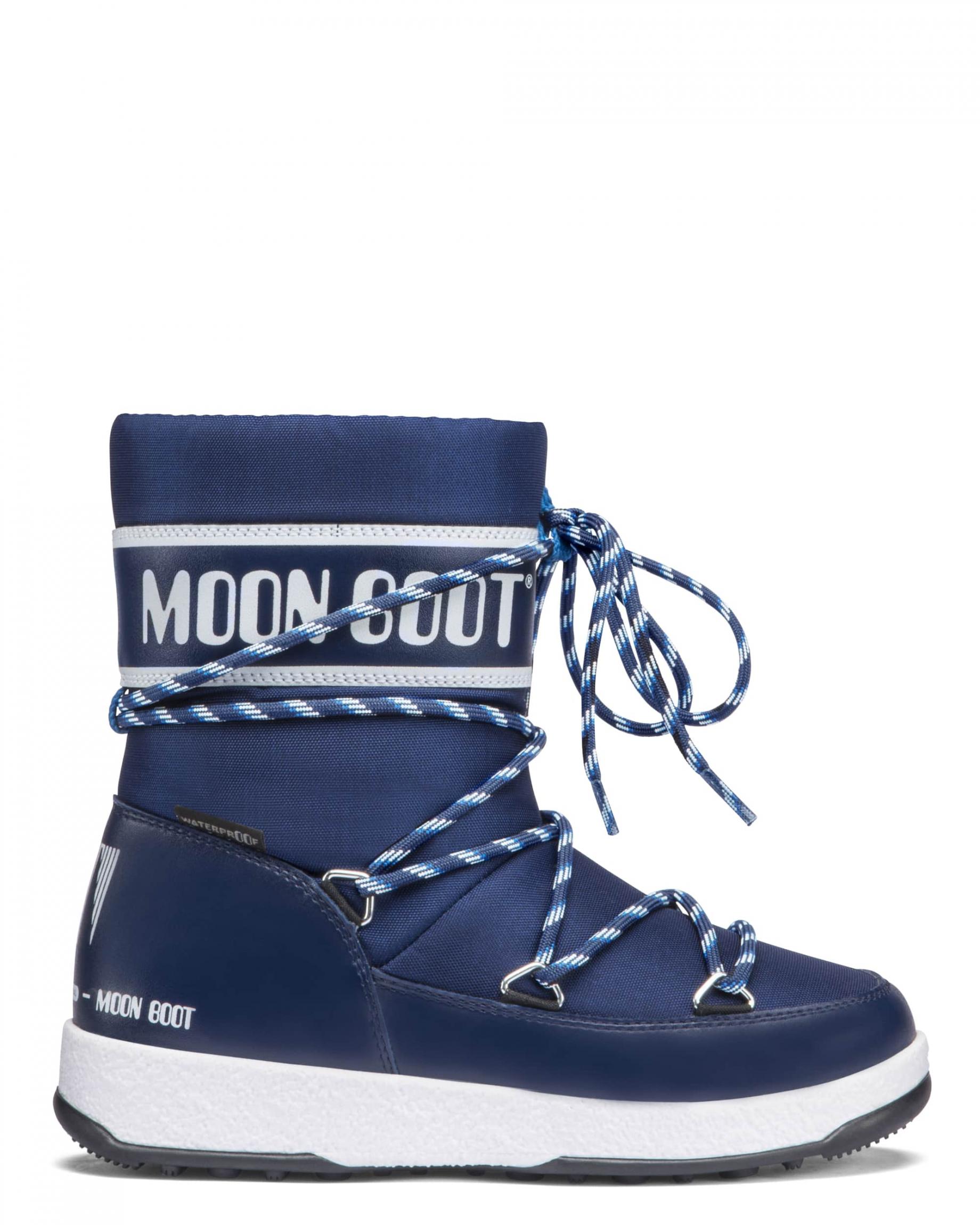 Dětské modré sněhule Moon Boot JR Boy Sport WP