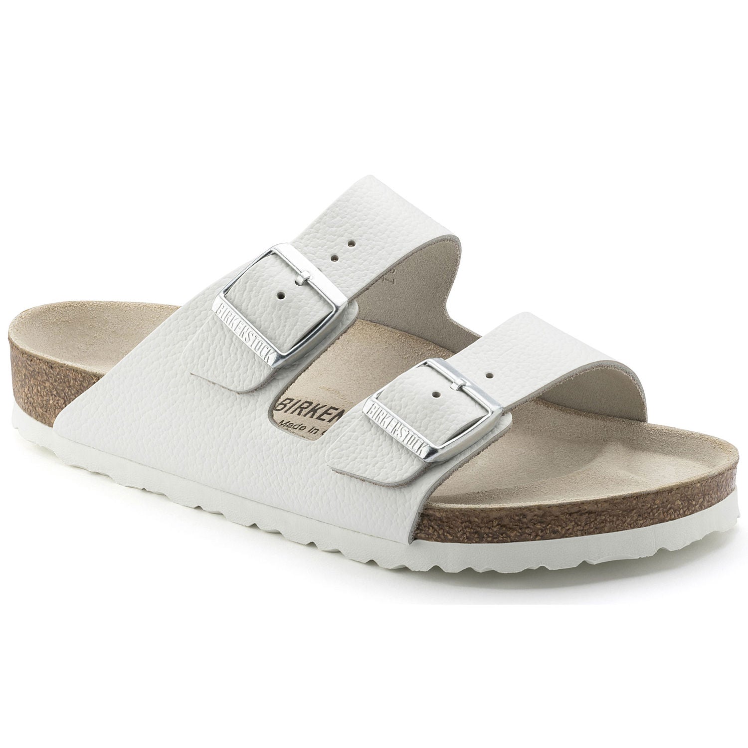 Bílé pantofle Birkenstock Arizona Natural Leather