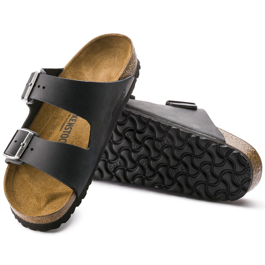 Černé pantofle Birkenstock Arizona Oiled Leather