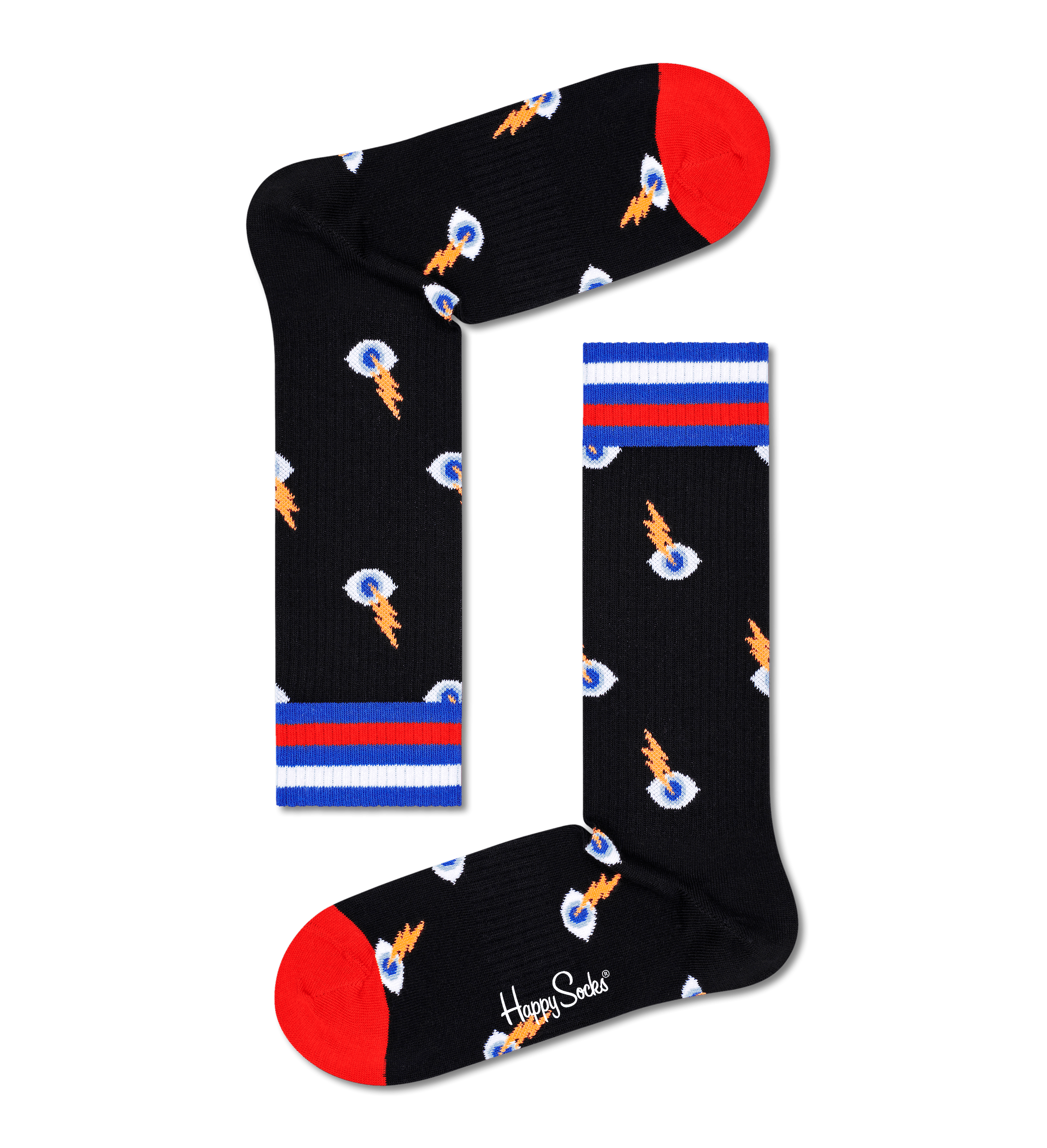 Černé ponožky Happy Socks, vzor I See You // KOLEKCE ATHLETIC