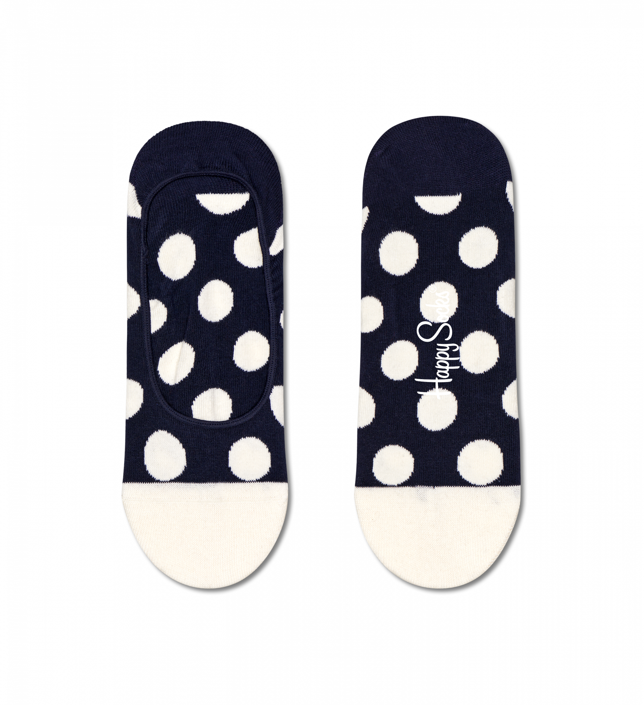Modré nízké ponožky Happy Socks s puntíky, vzor Big Dot