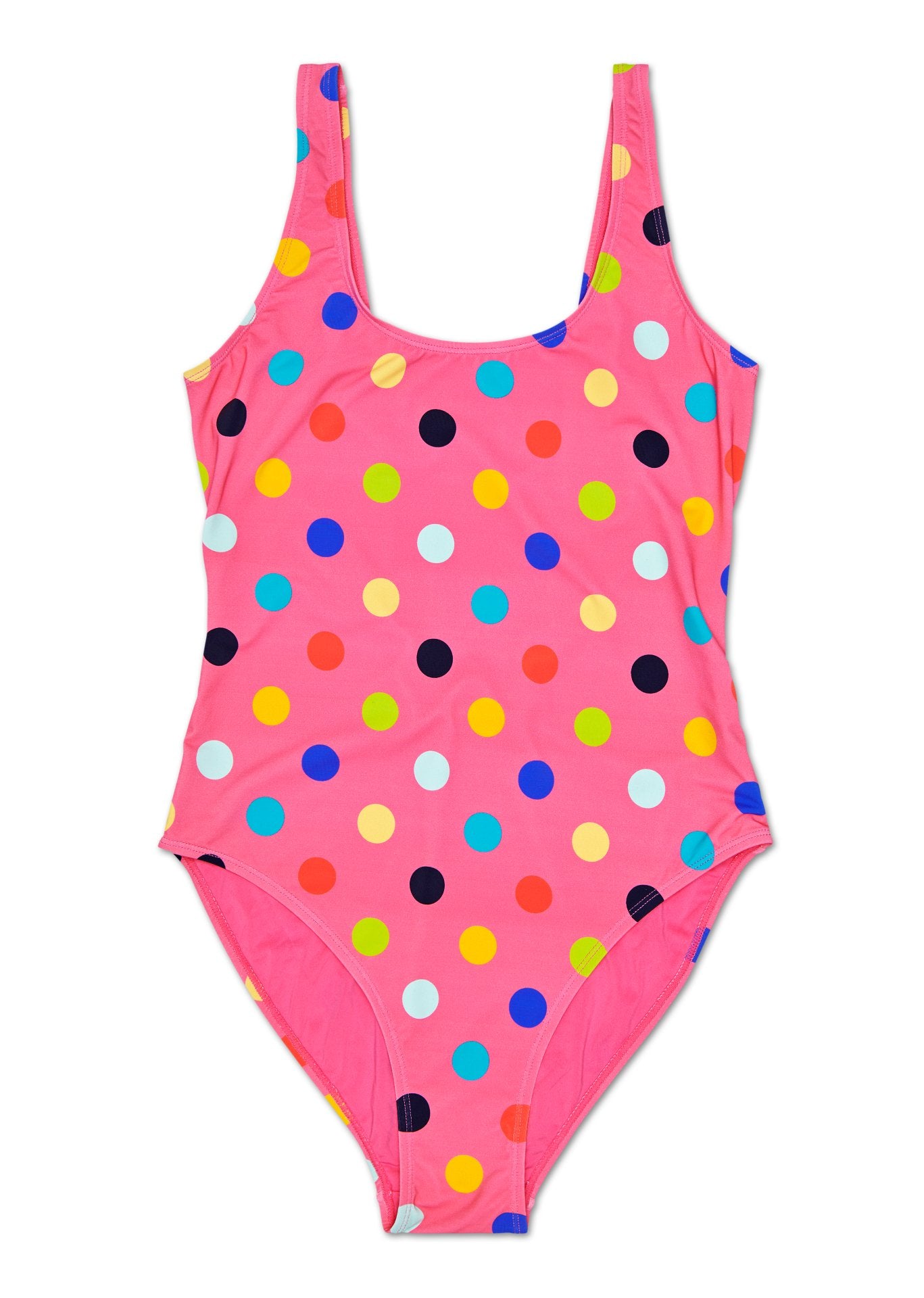 Dámské růžové plavky Happy Socks s puntíky, vzor Big Dot