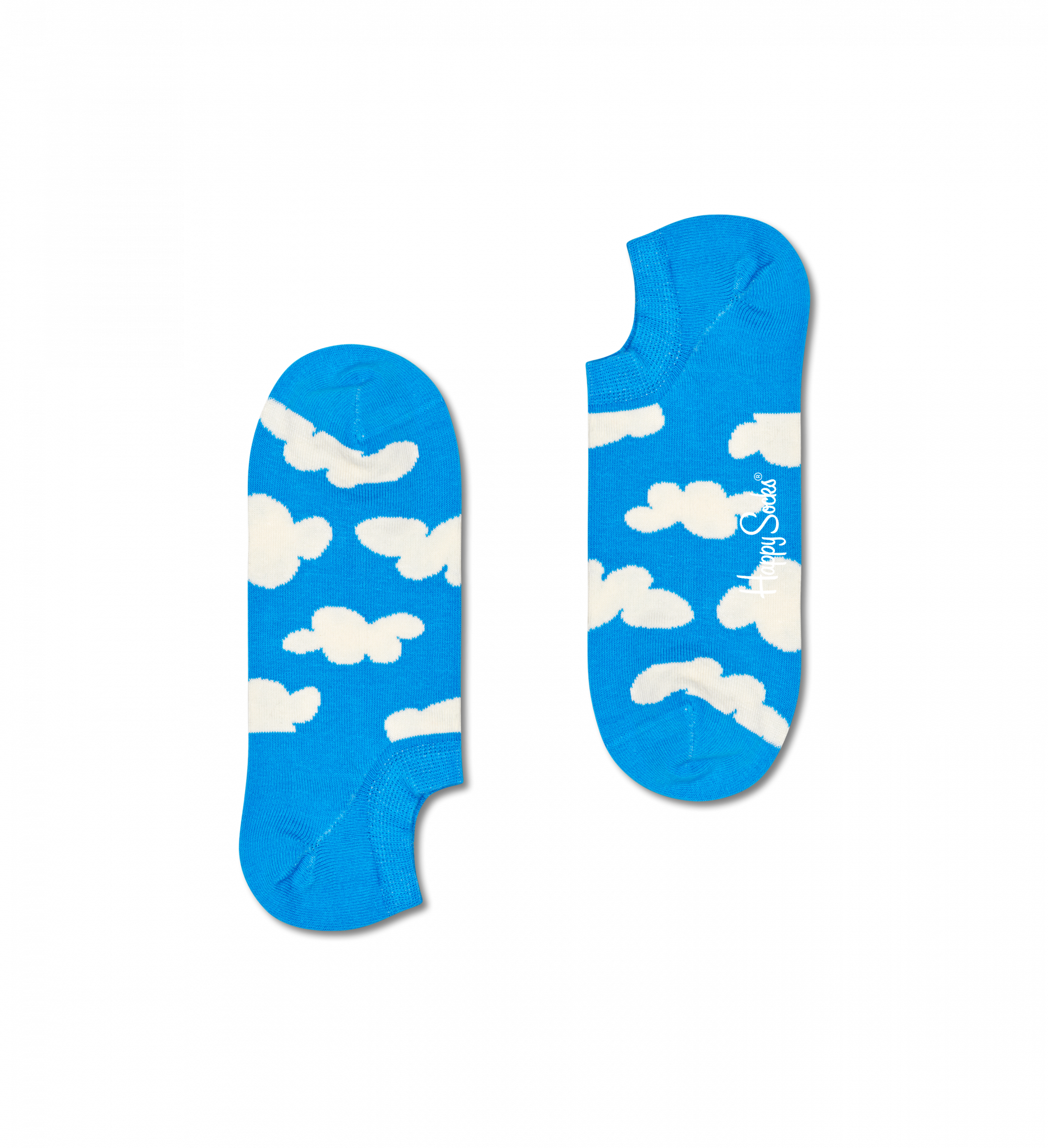 Modré nízké ponožky Happy Socks s mraky, vzor Cloudy