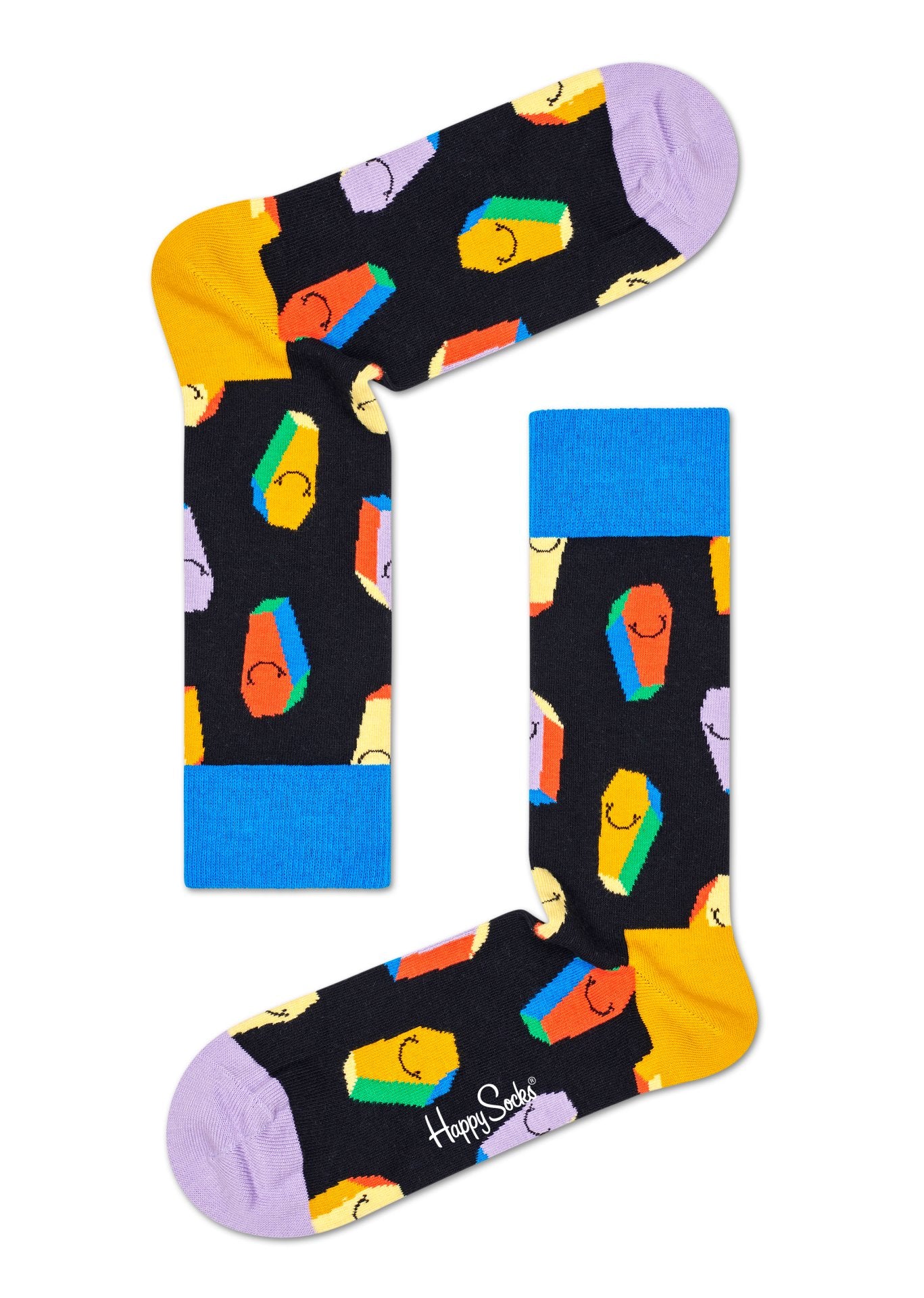 Černé ponožky Happy Socks s rakvemi, vzor Halloween