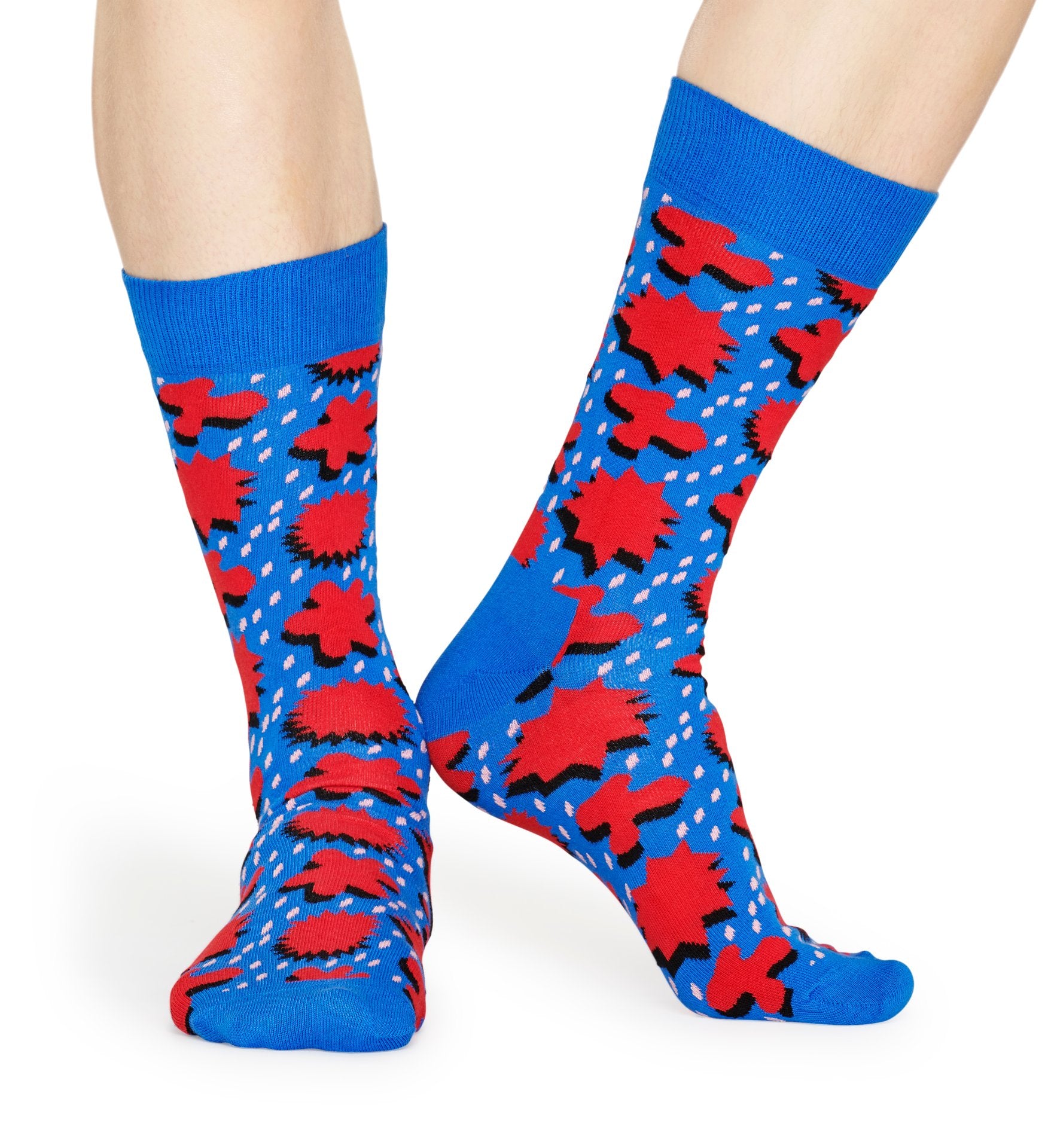 Modré ponožky Happy Socks s červeným vzorem Comic Relief