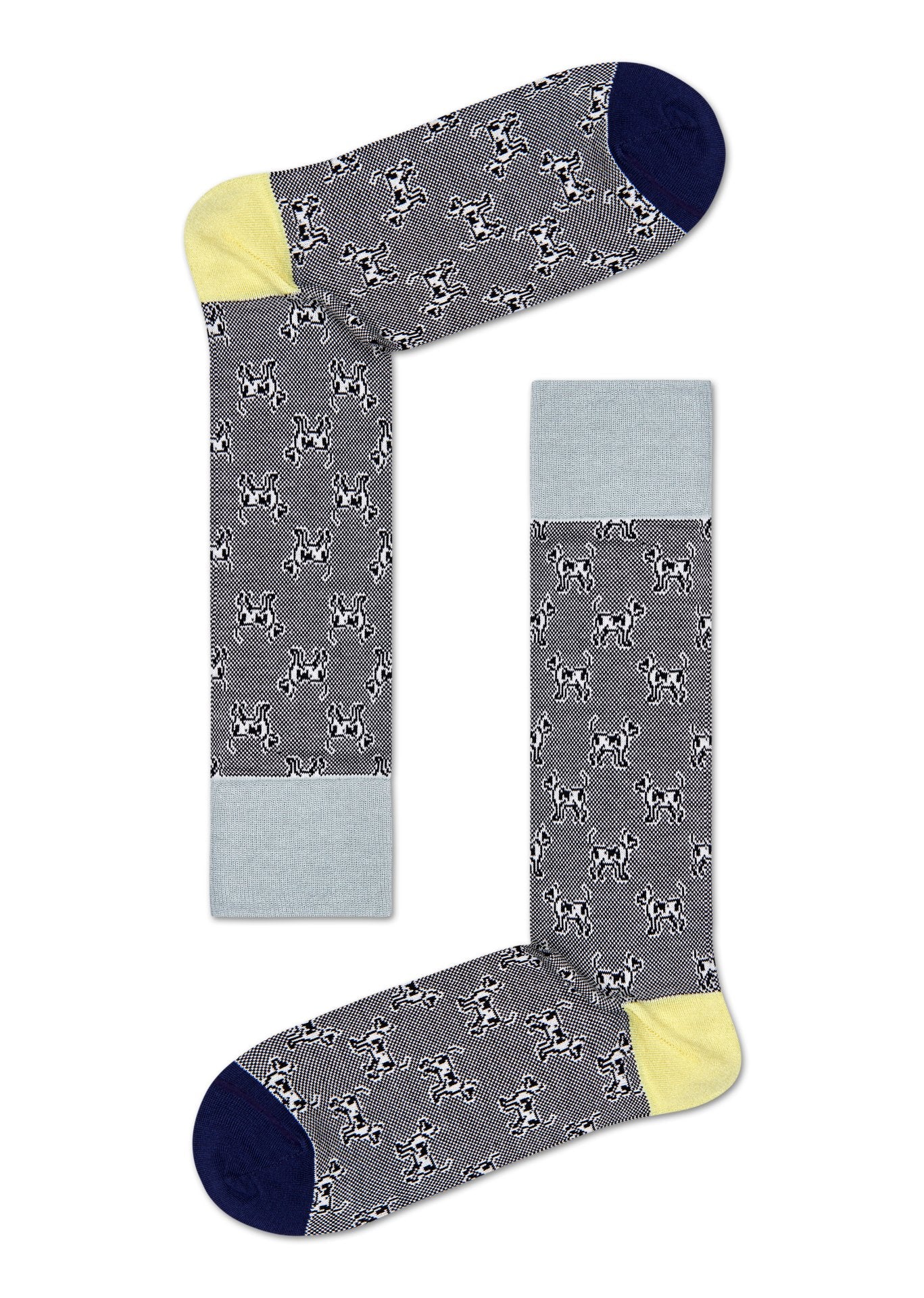 Šedé ponožky Happy Socks s motivem psa Lajky, vzor Laika // KOLEKCE DRESSED