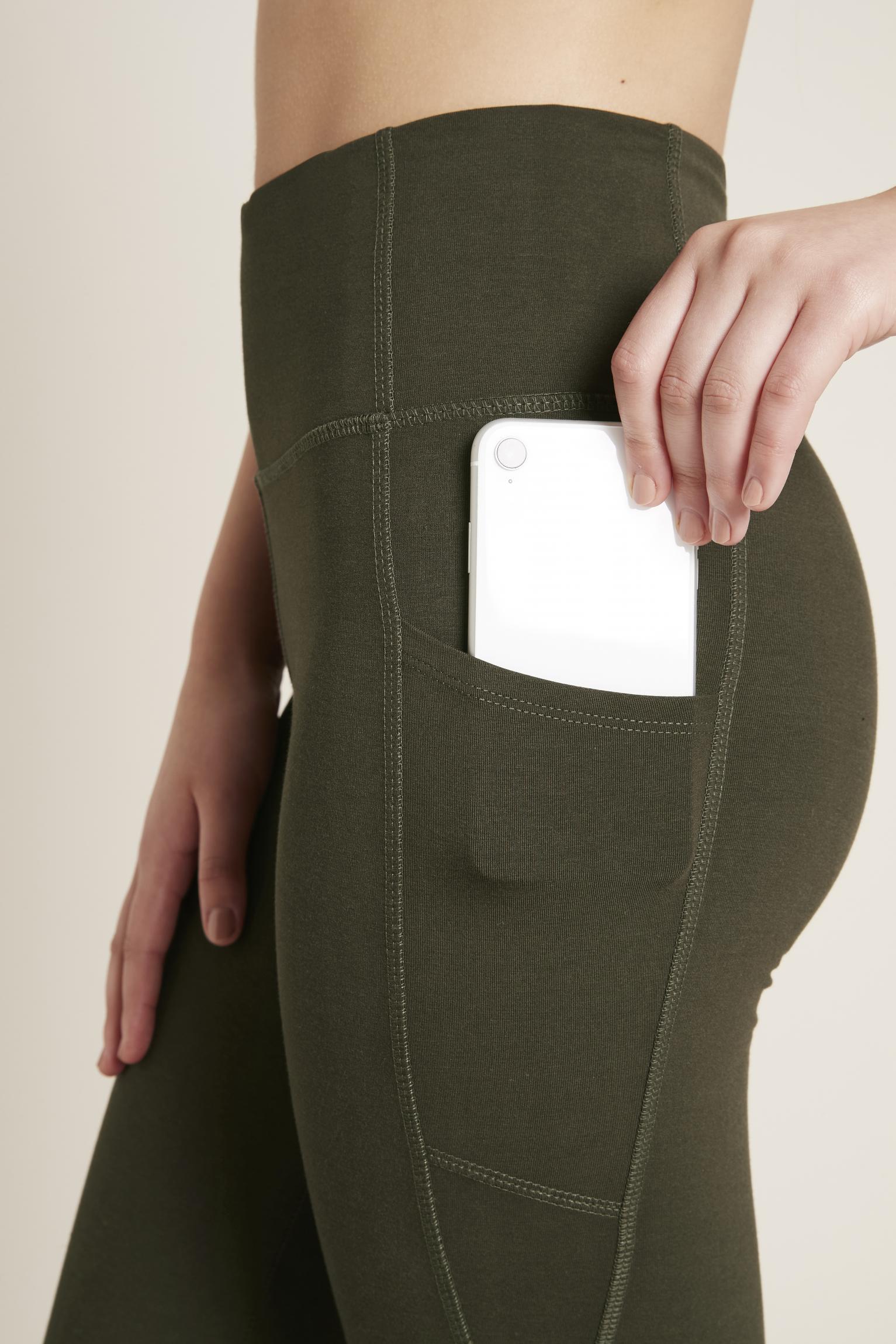 Dámské tmavě zelené legíny Boody Motivate Full-Length High-Waist Leggins