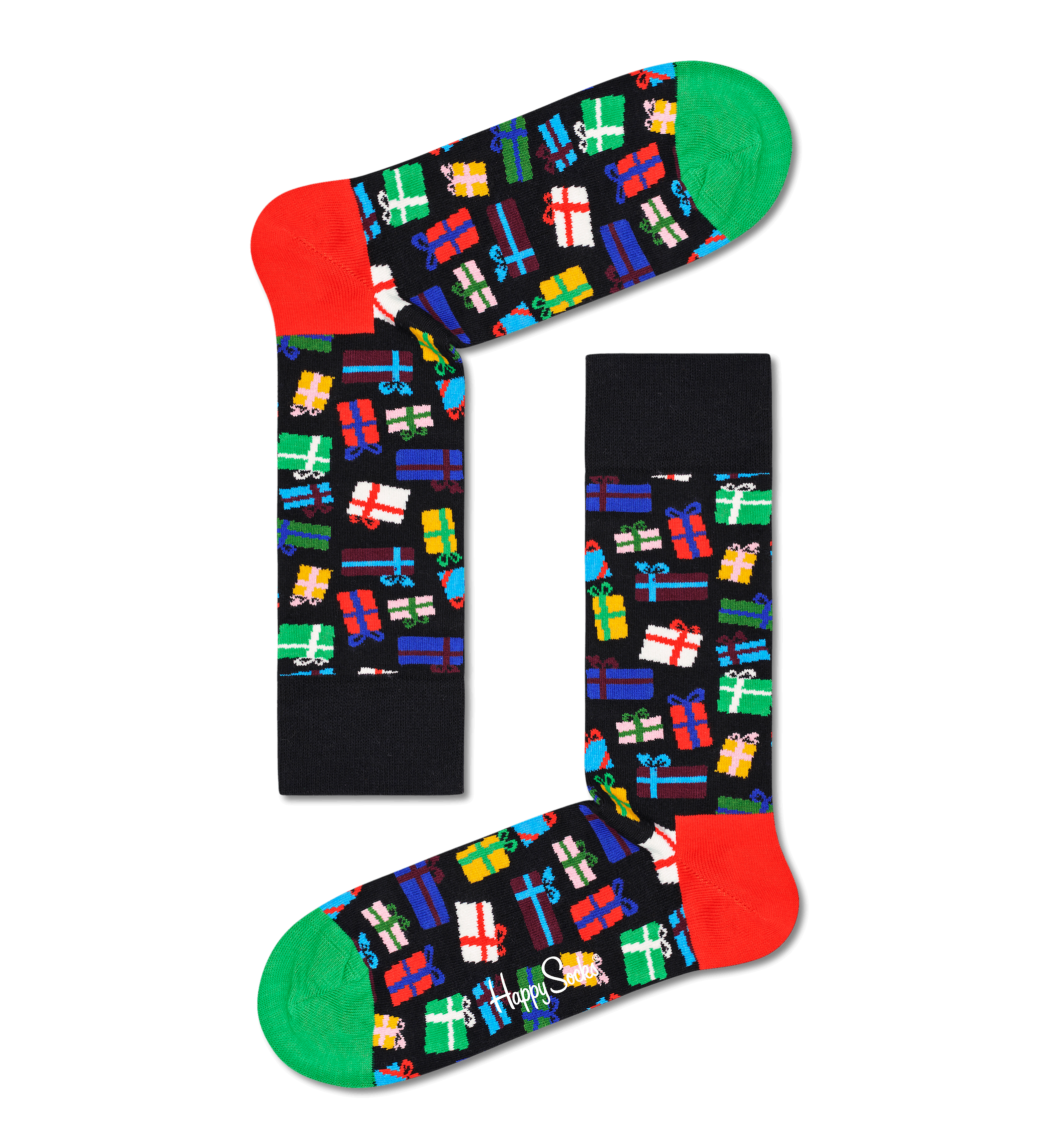Černé ponožky Happy Socks s dárky, vzor Gift Bonanza