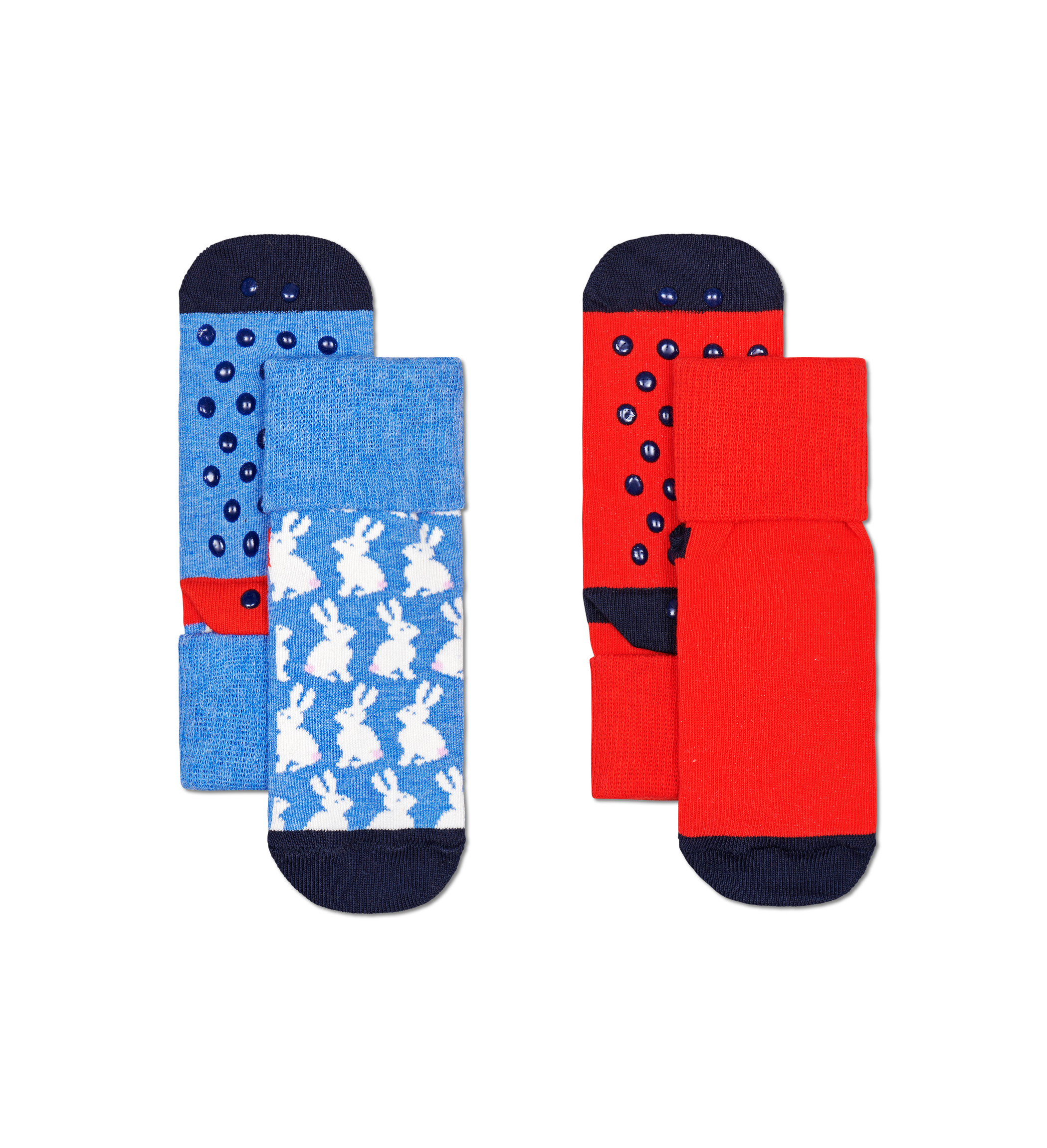 Dětské protiskluzové ponožky Happy Socks, vzor Bunny - 2 páry