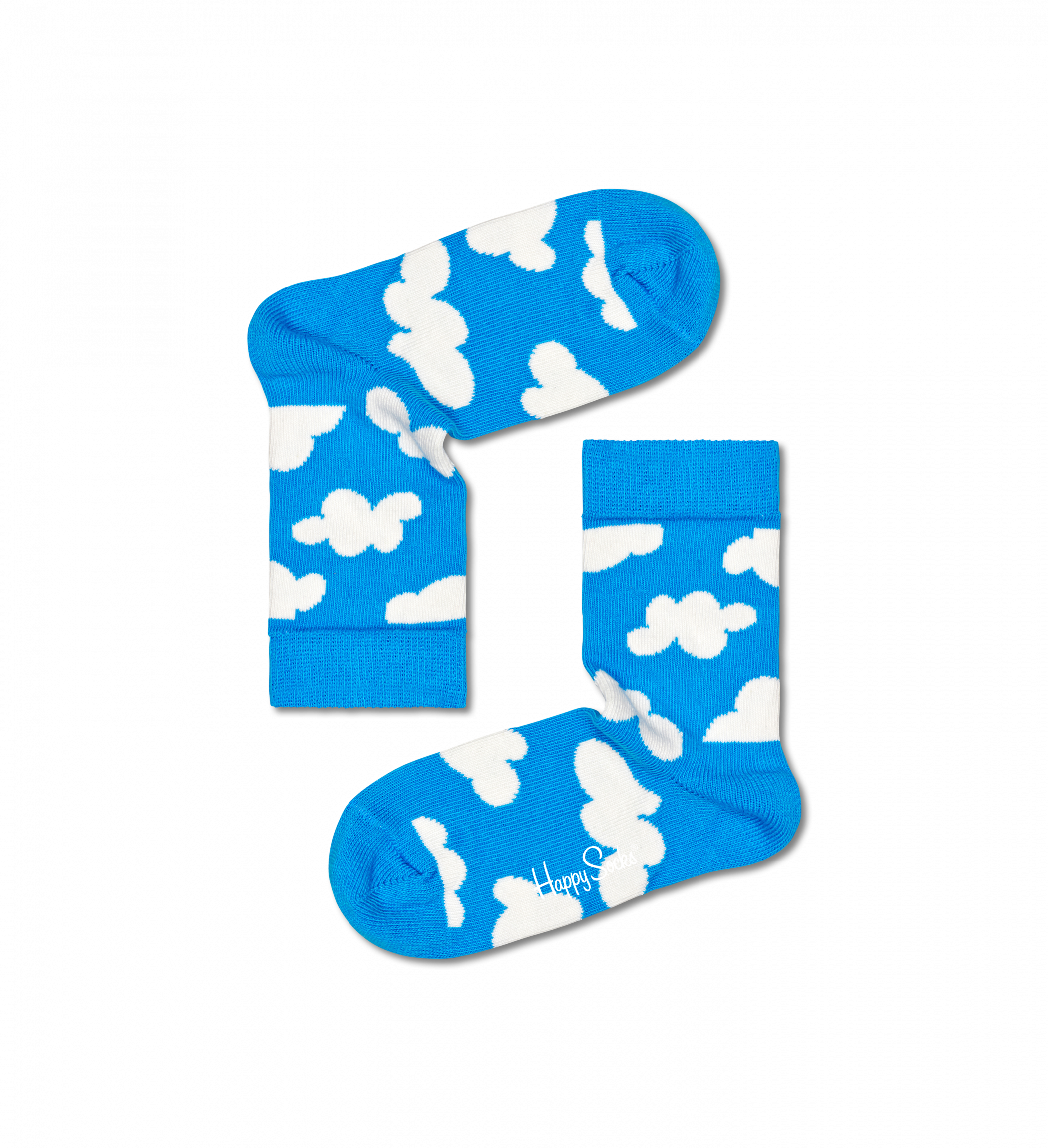Dětské modré ponožky Happy Socks s mráčky, vzor Cloudy