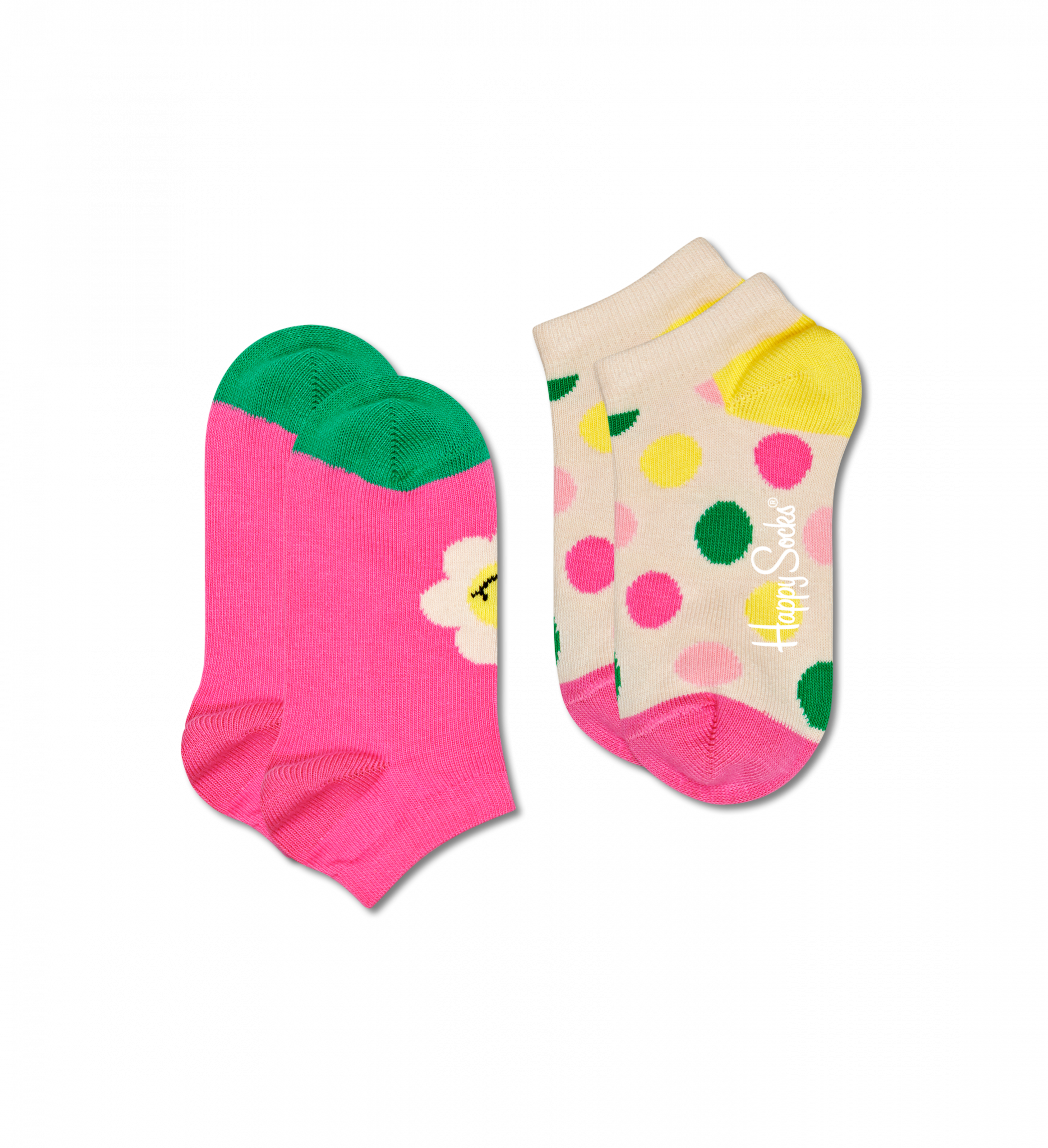 Dětské nízké ponožky Happy Socks, vzor Smiley Daisy - 2 páry