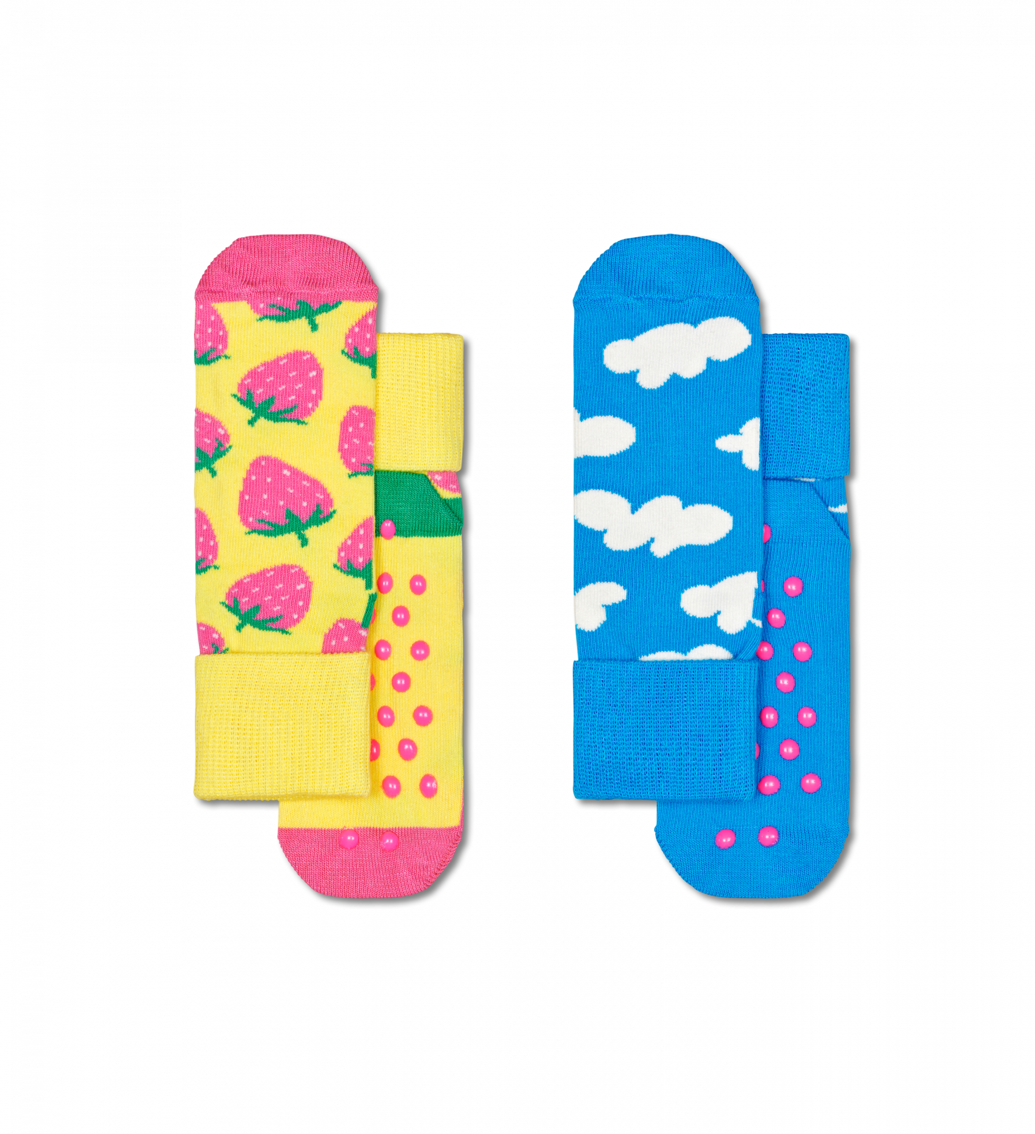 Dětské protiskluzové ponožky Happy Socks, vzor Strawberry - 2 páry