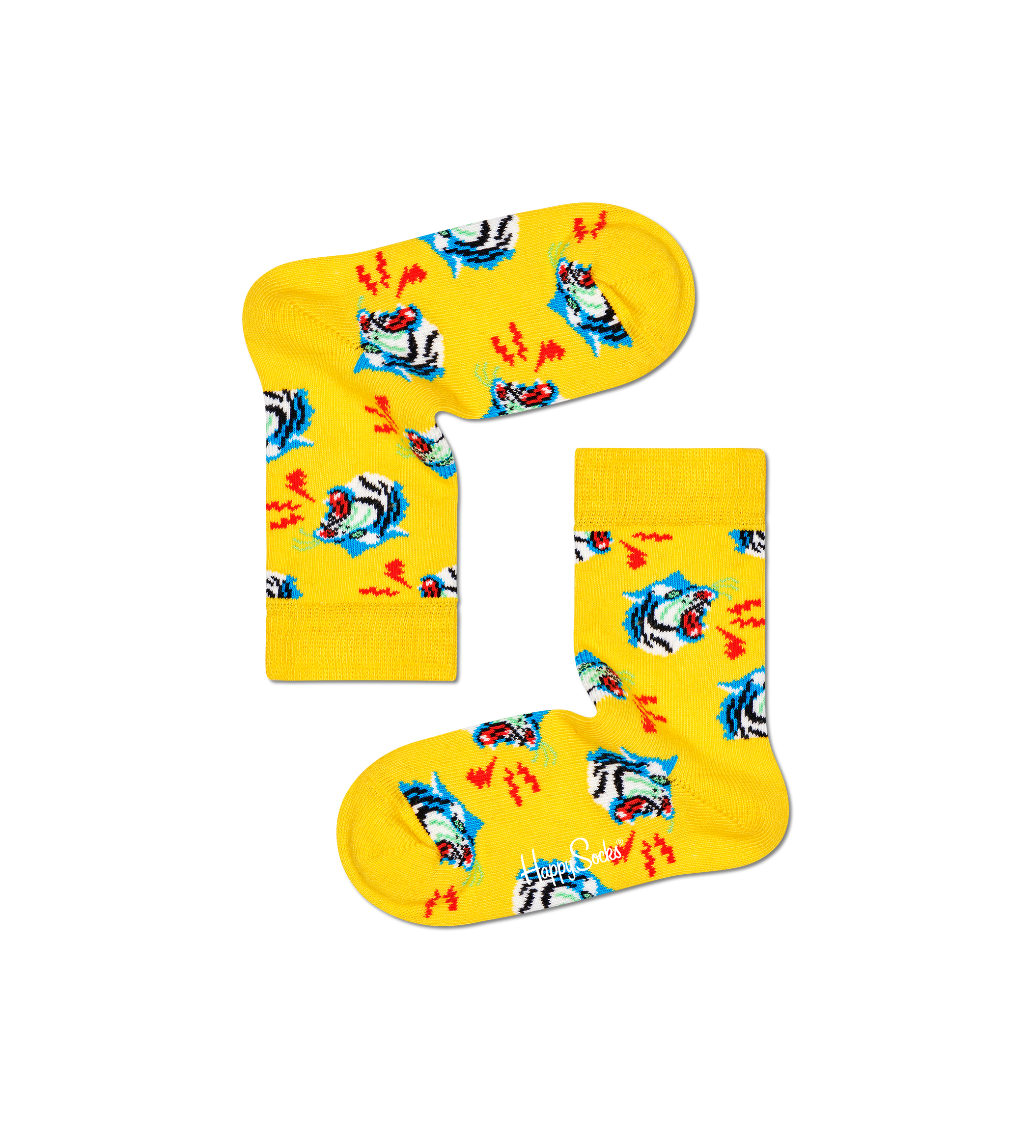 Dětské žluté ponožky Happy Socks, vzor Tiger