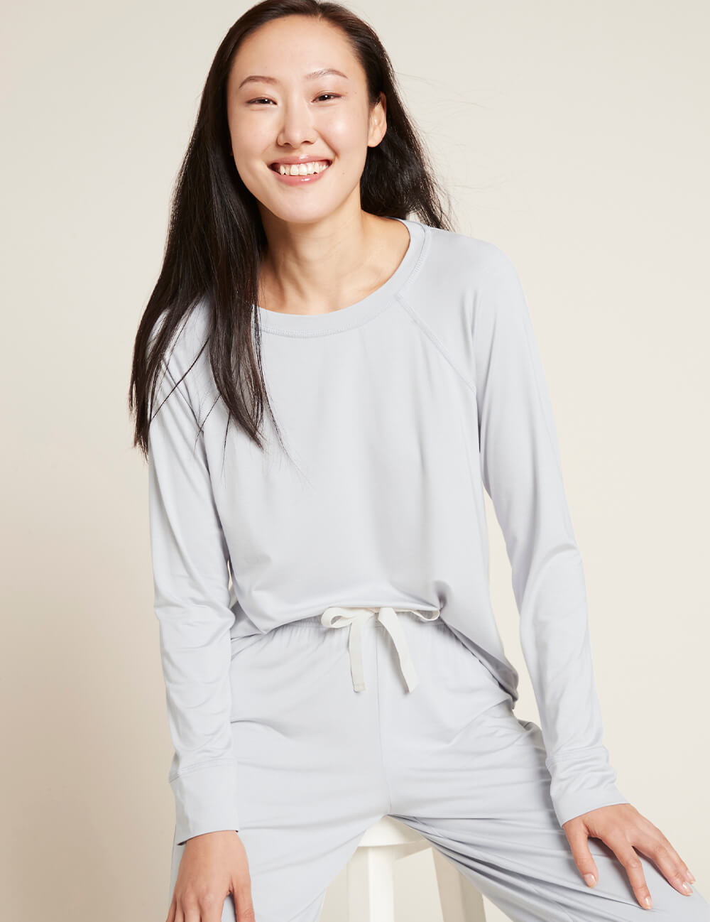 Dámské světle šedé tričko Boody Goodnight Raglan Sleep Top