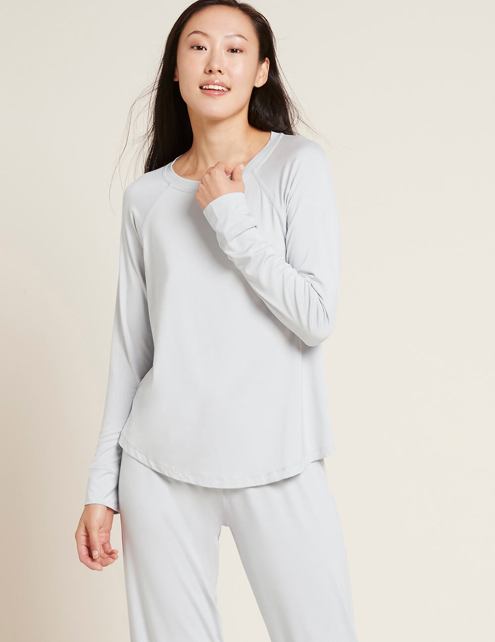 Dámské světle šedé tričko Boody Goodnight Raglan Sleep Top