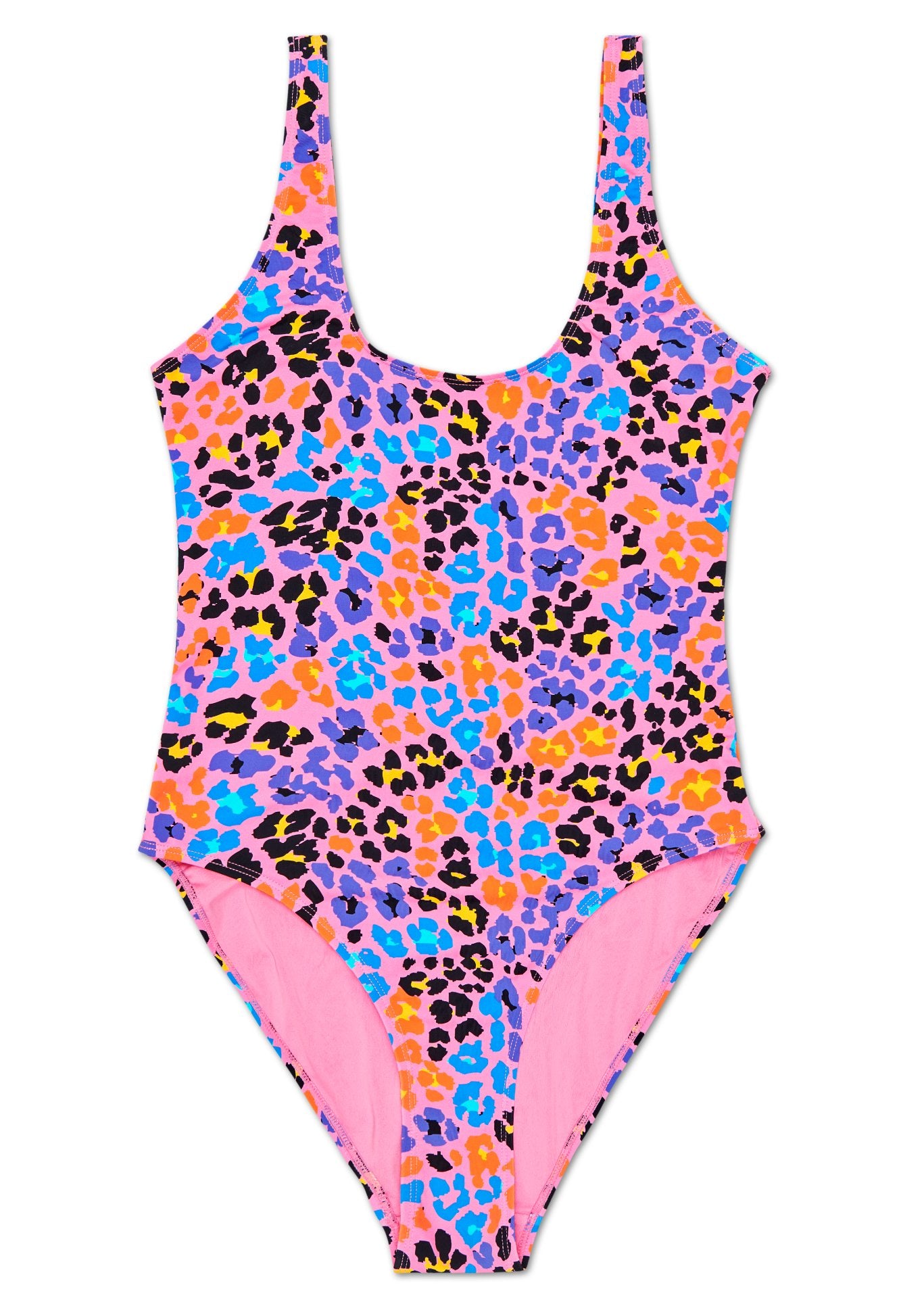 Růžové dámské plavky Happy Socks s leopardím vzorem, vzor Leopard