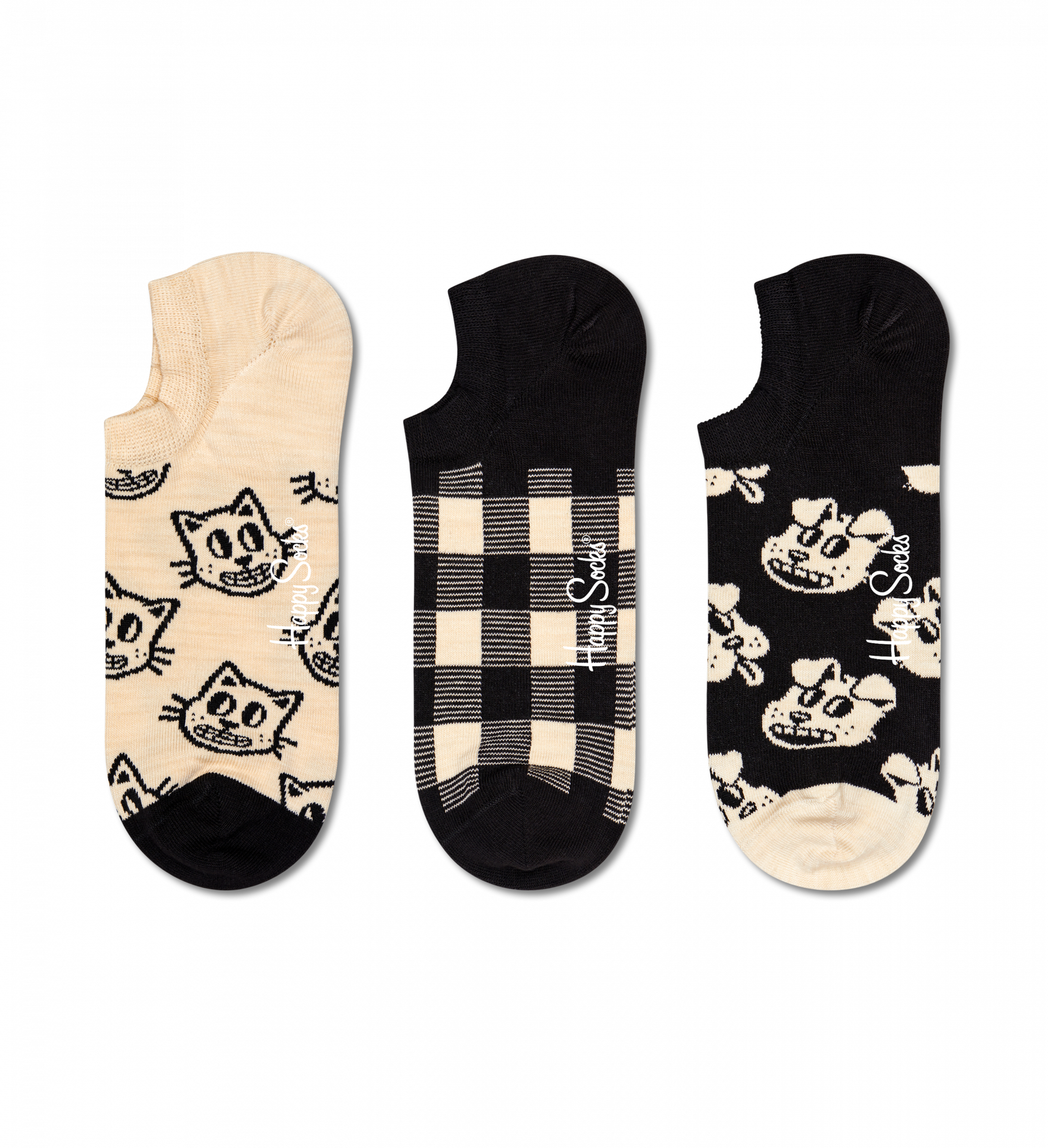 Nízké ponožky Happy Socks, vzor Pets – 3 páry
