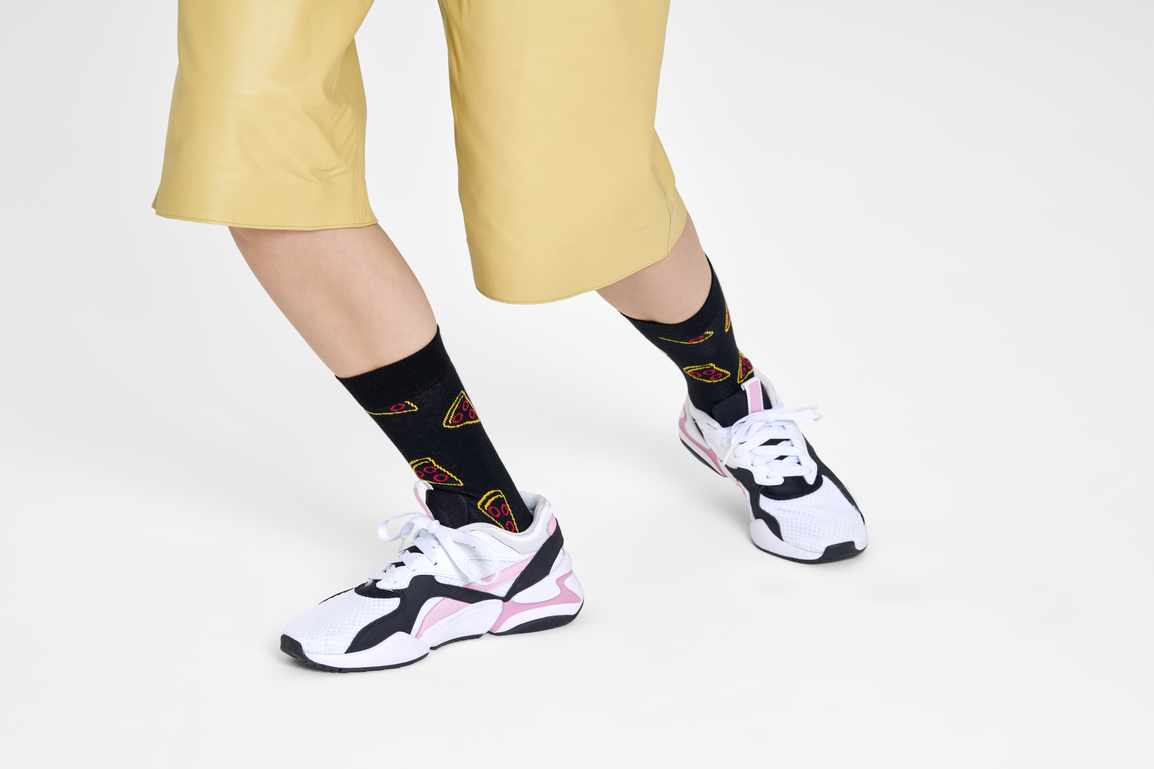 Černé ponožky Happy Socks, vzor Pizza Slice