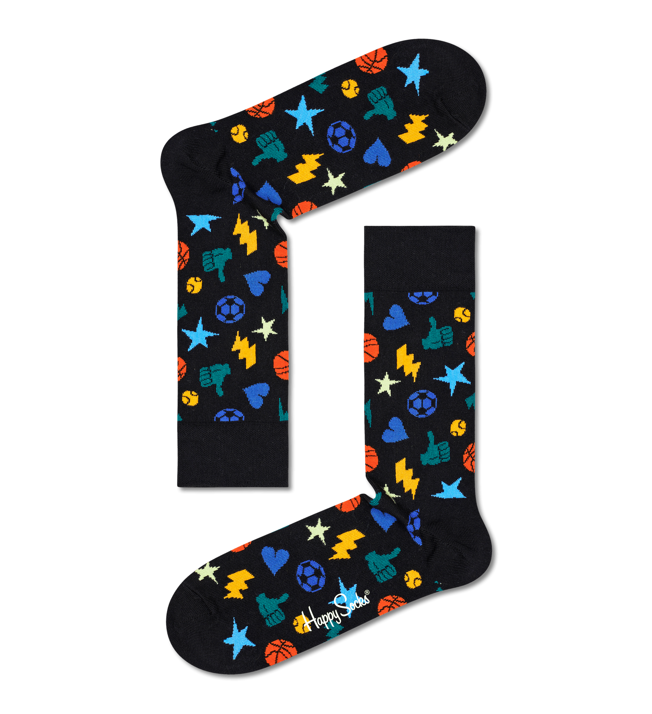 Černé ponožky Happy Socks, vzor Play It