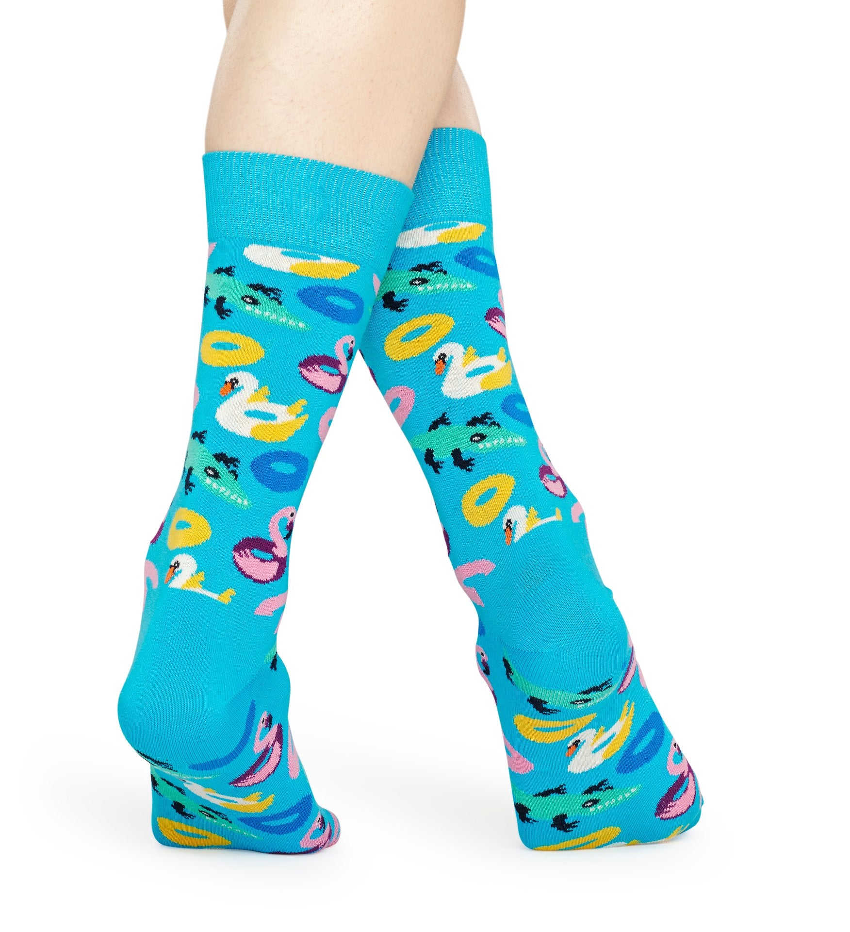 Modré ponožky Happy Socks s nafukovacími zvířátky, vzor Pool Party