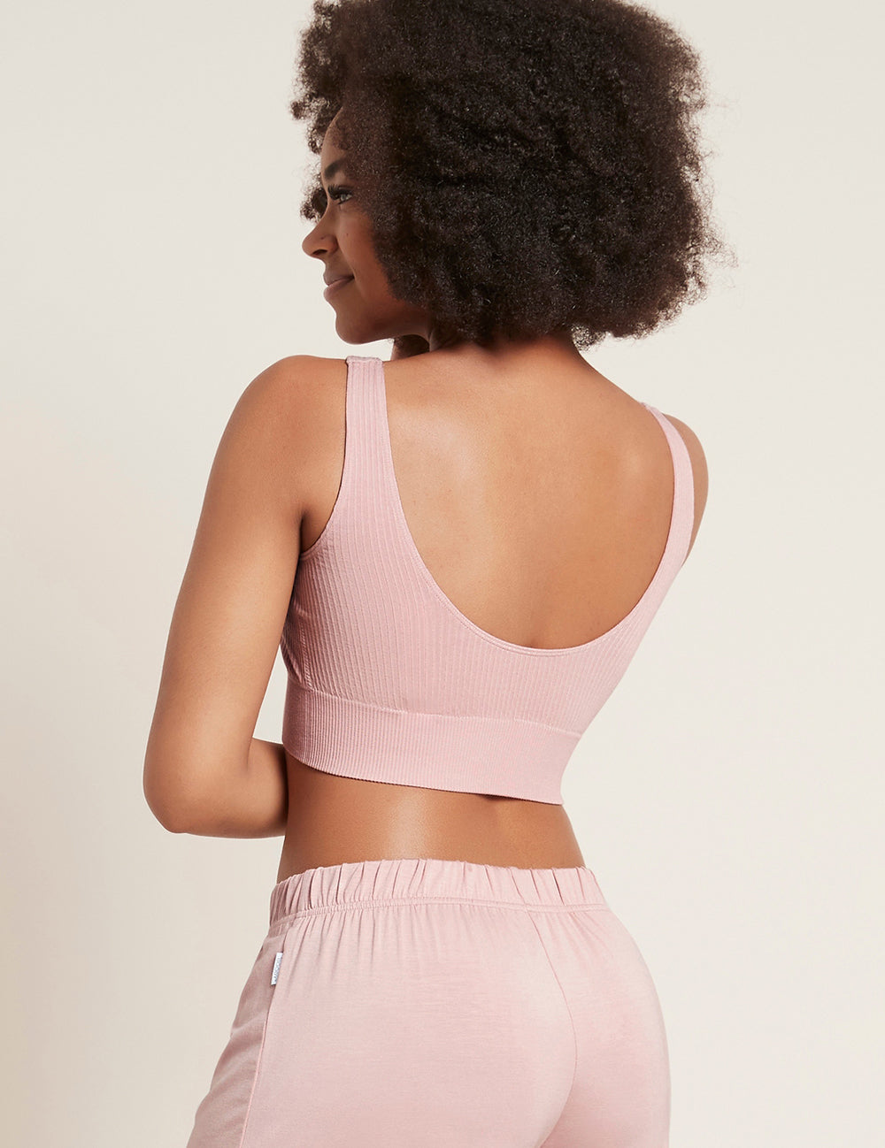 Růžová podprsenka Boody Ribbed Seamless Bra