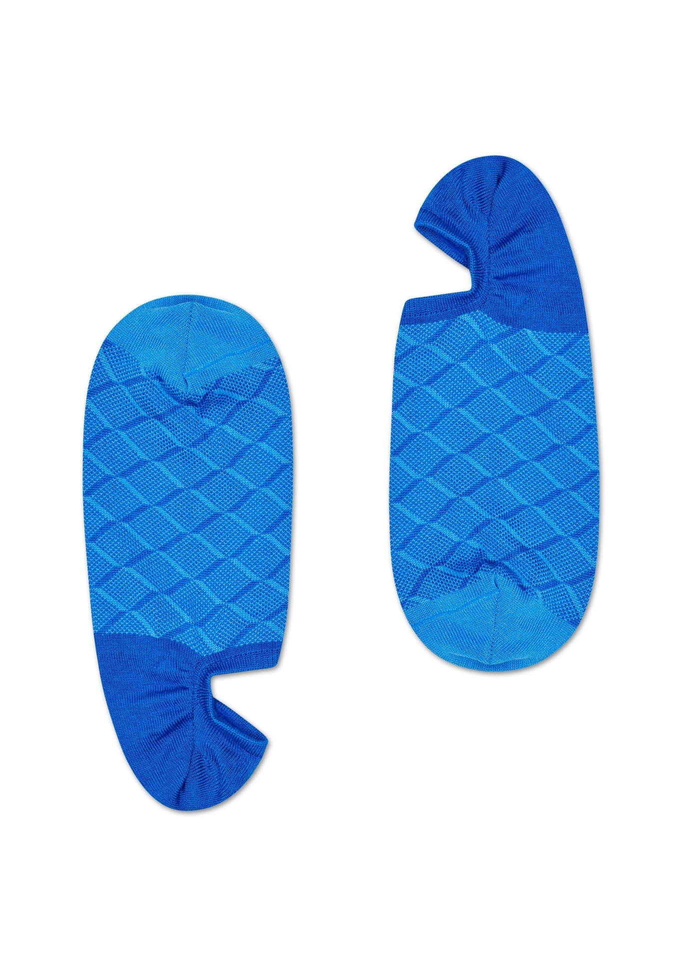 Modré nízké vykrojené ponožky Happy Socks, vzor Square Optic // KOLEKCE DRESSED