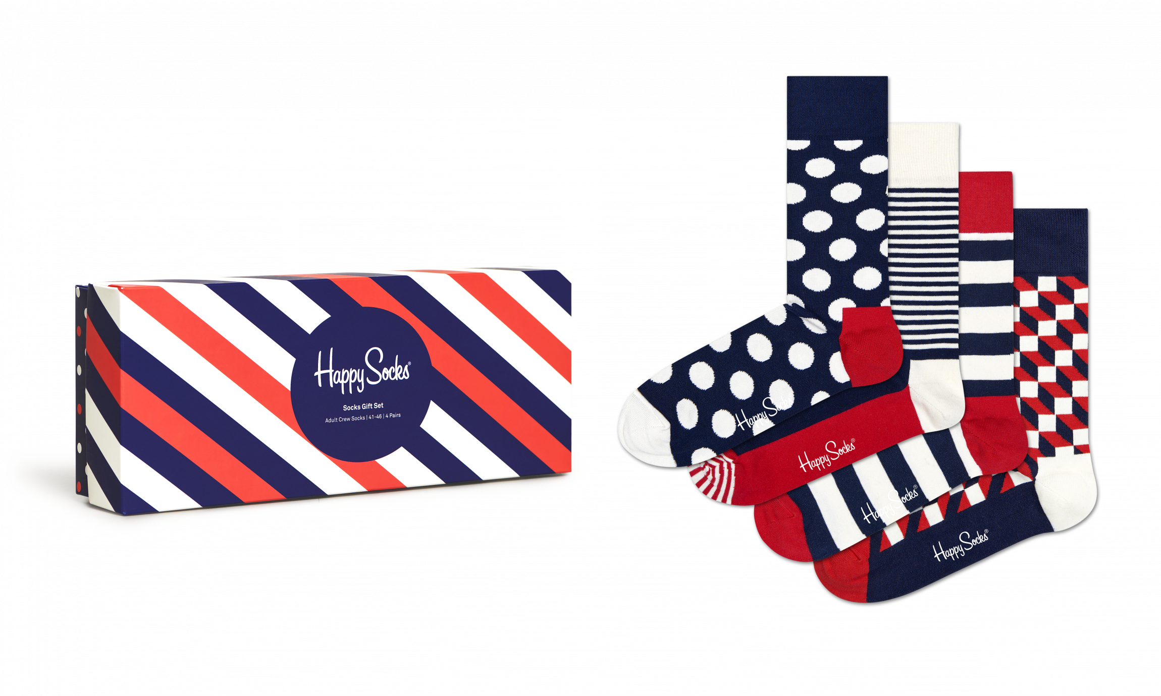 Dárkový box ponožek Happy Socks Classic Navy - 4 páry