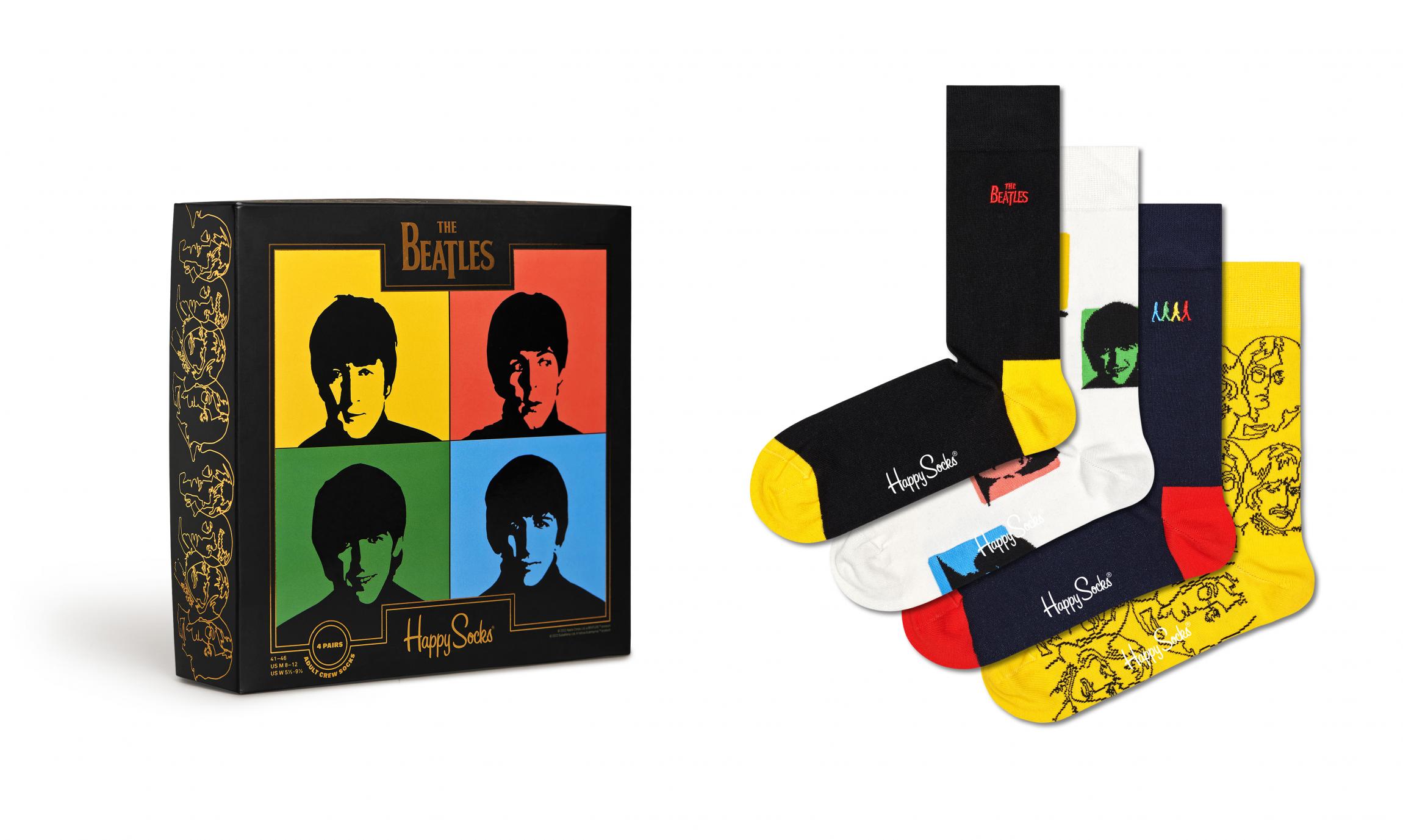 Dárkový box ponožek Happy Socks x The Beatles - 4 páry