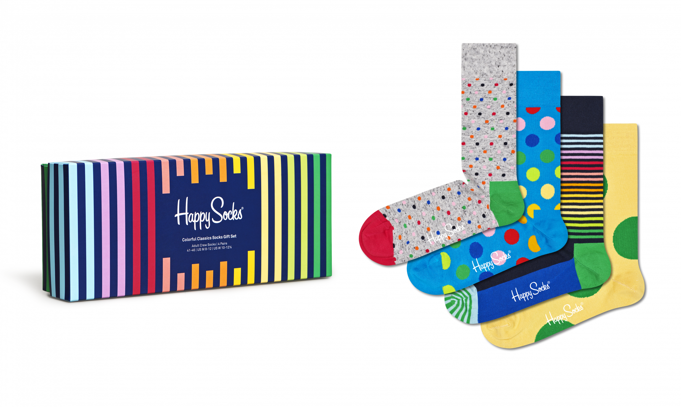 Dárkový box ponožek Happy Socks Colorful Classics - 4 páry