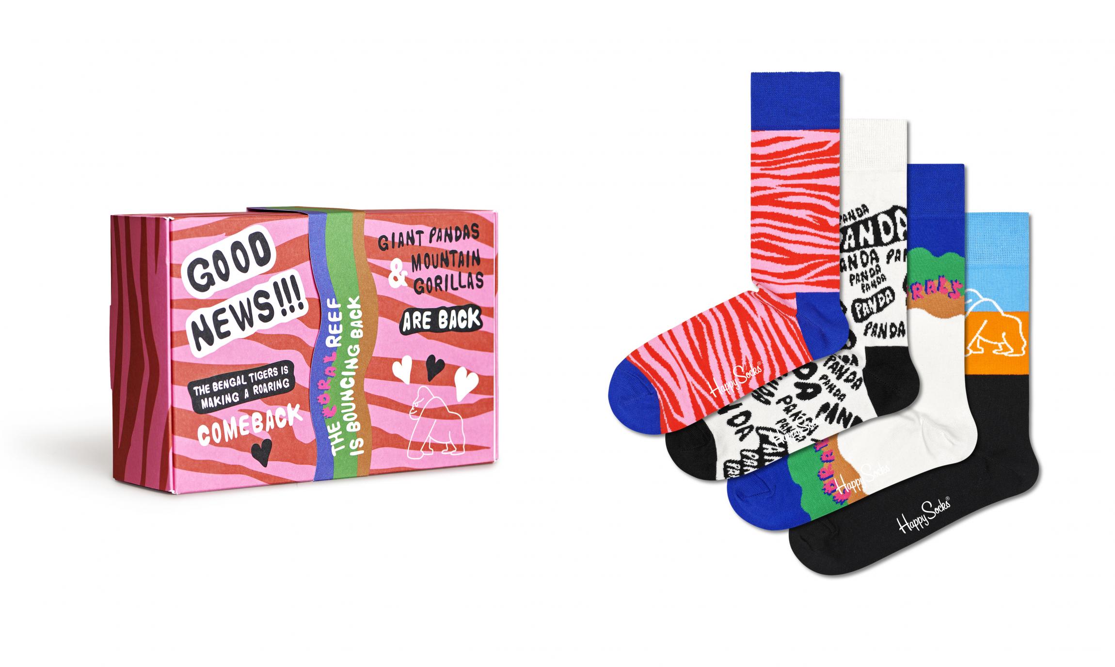 Dárkový box ponožek Happy Socks x WWF - 4 páry