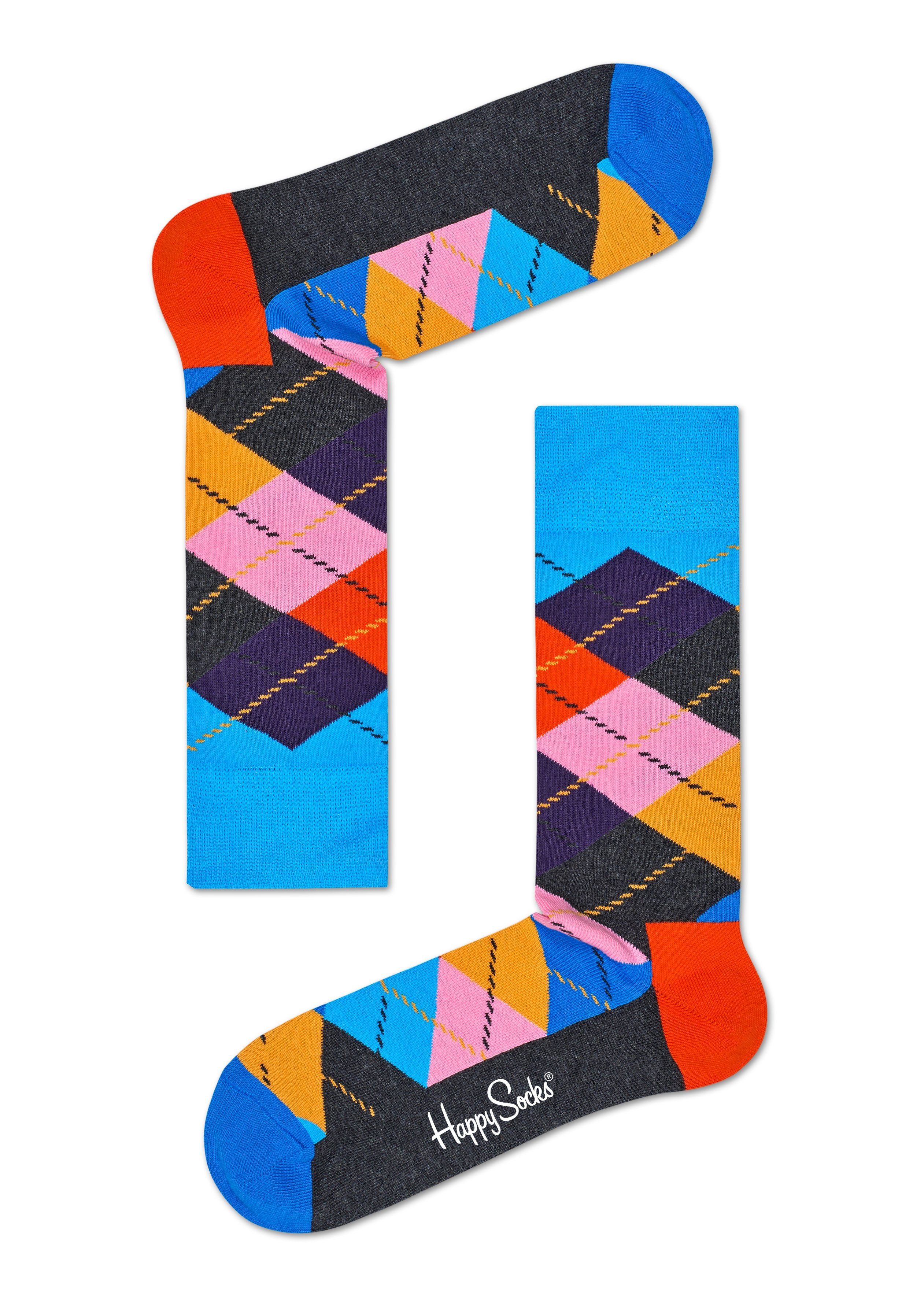 Barevné ponožky Happy Socks s károvaným vzorem Argyle