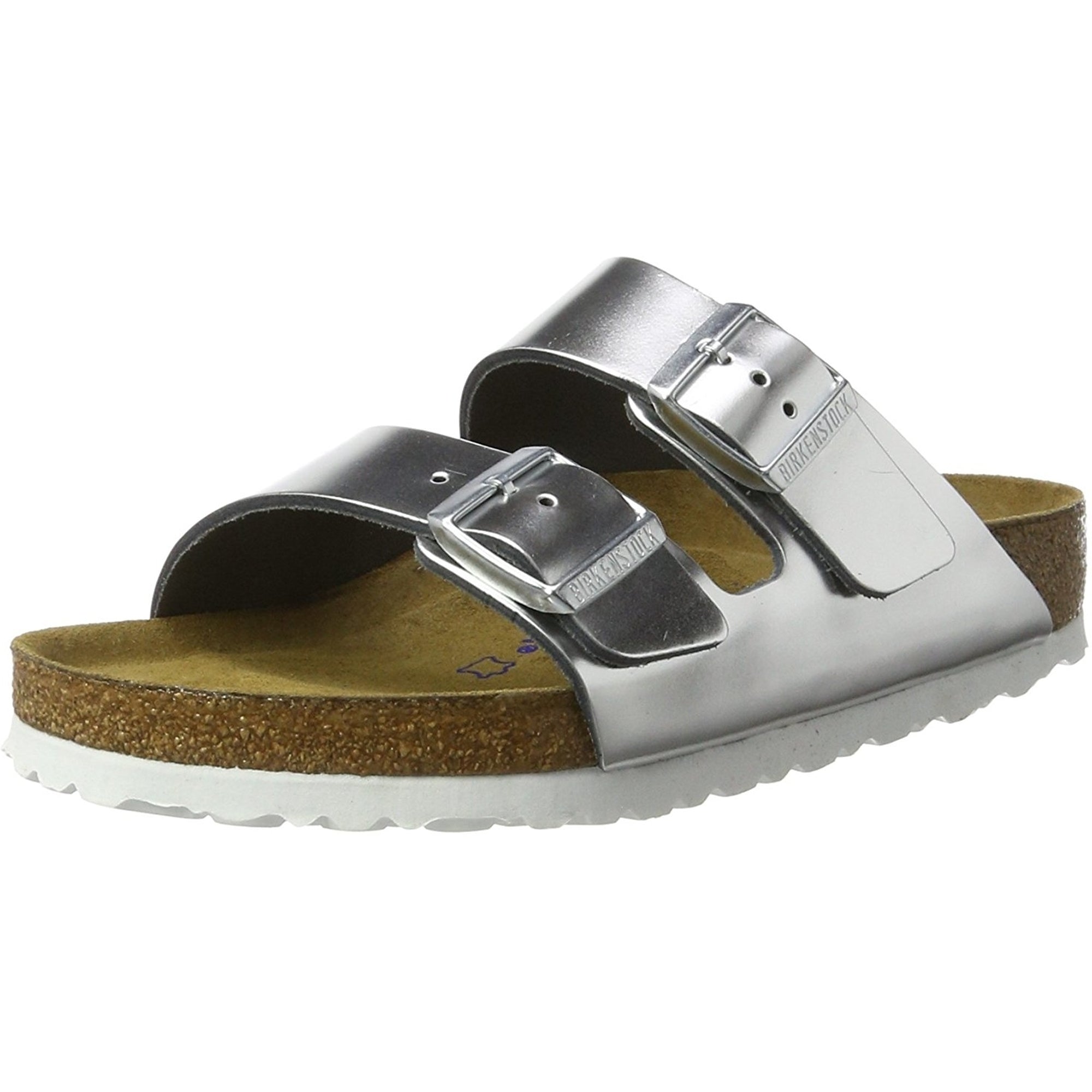 Stříbrné pantofle Birkenstock Arizona Leather