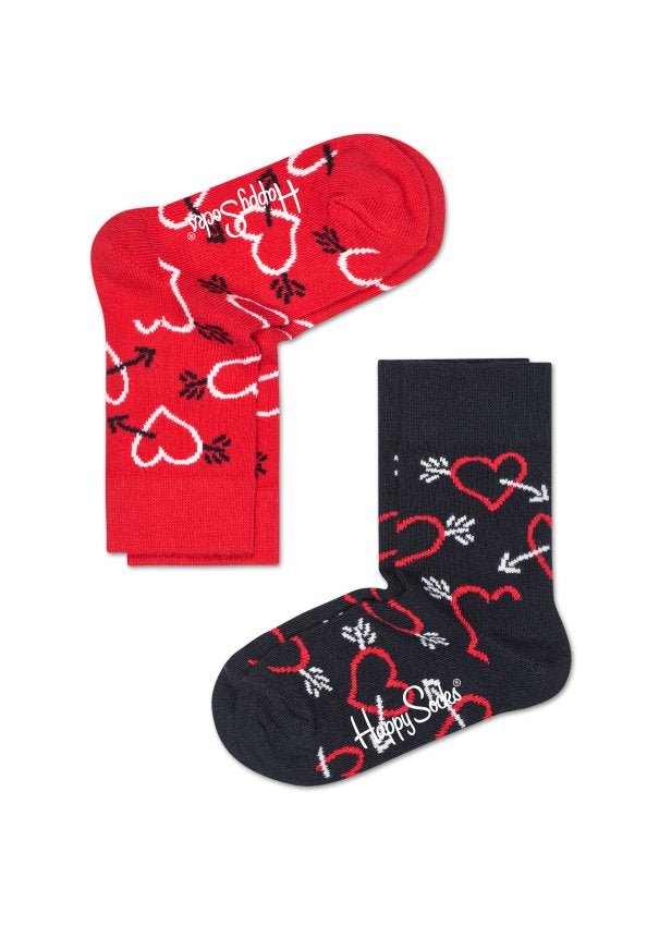 Dětské barevné ponožky Happy Socks, dva páry – Arrows and hearts II