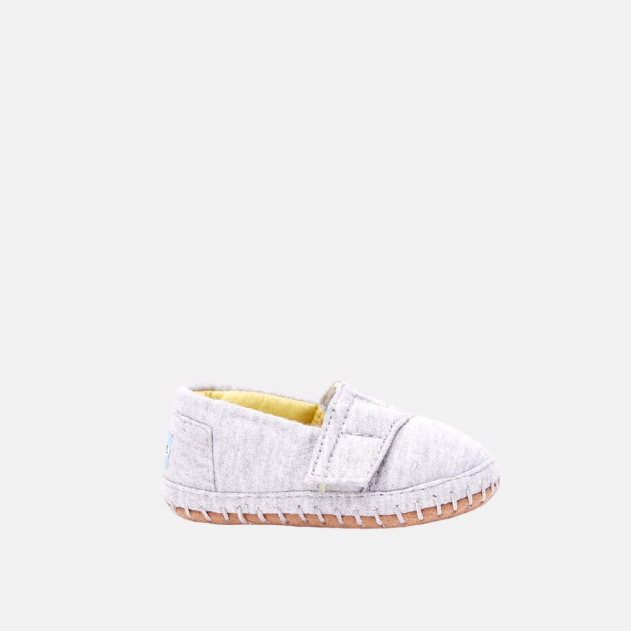 Dětské šedé TOMS Jersey Tiny Crib Alpargata