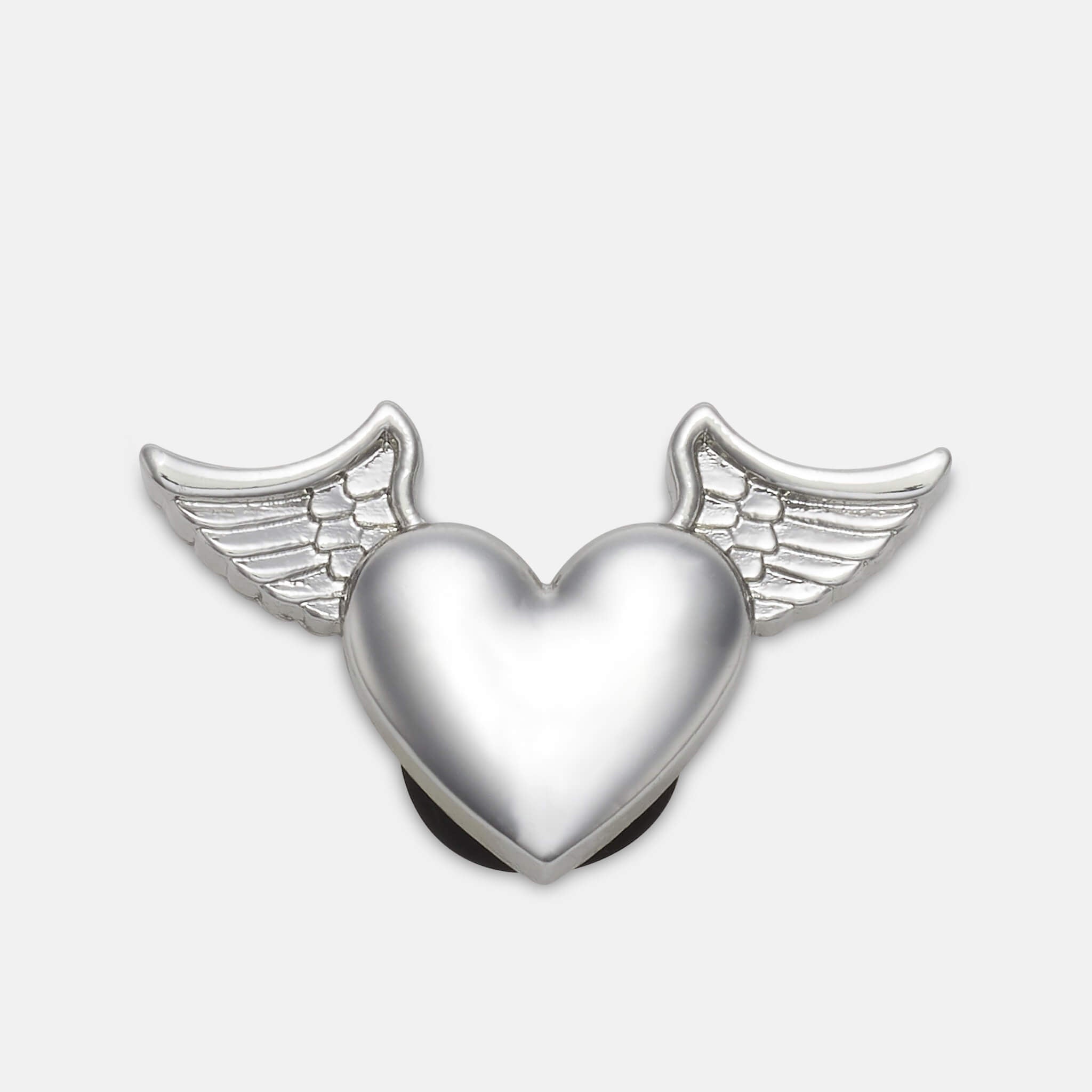Odznáček Jibbitz - Silver Metal Heart and Wings