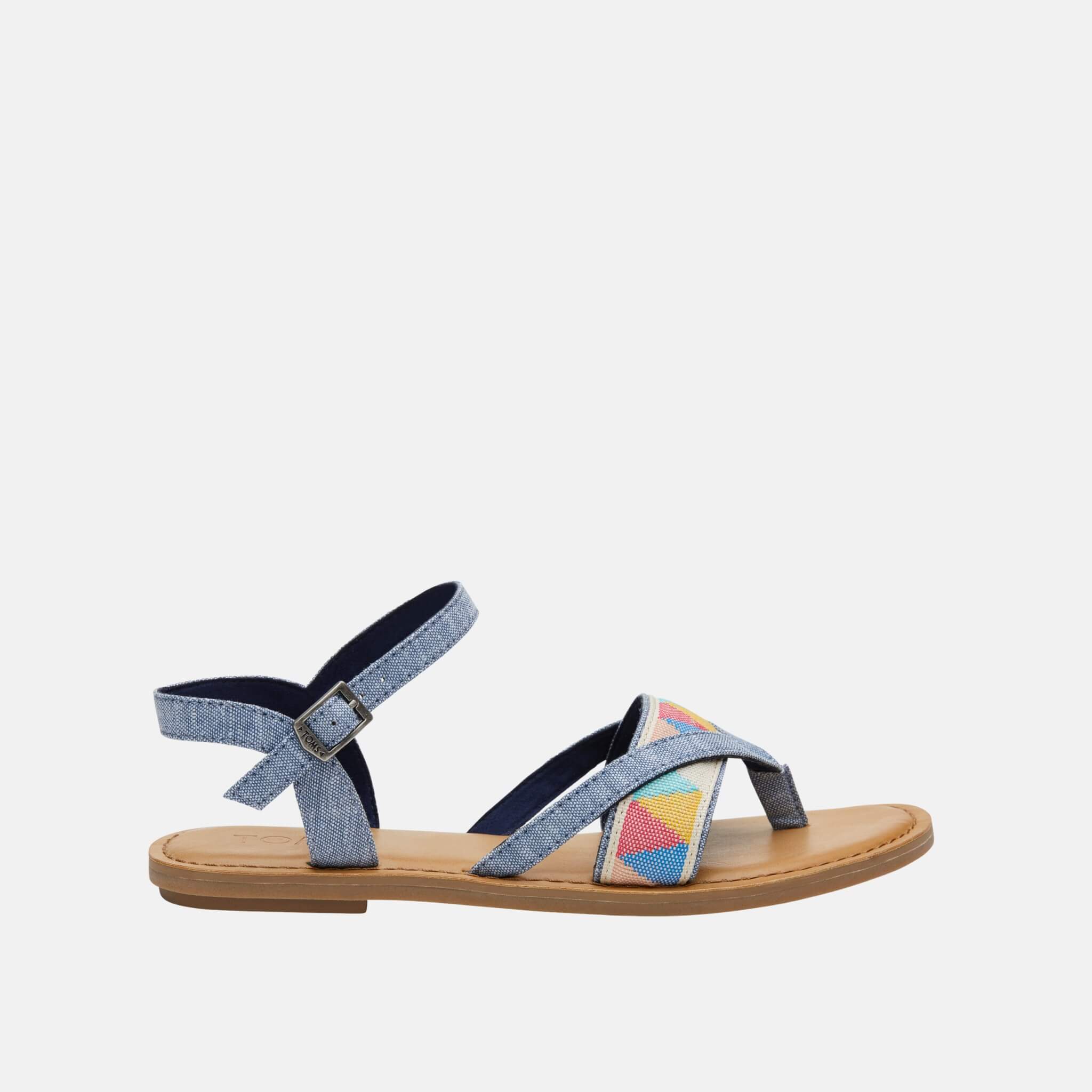 Dámské modré sandálky TOMS Chambray Tribal Lexie