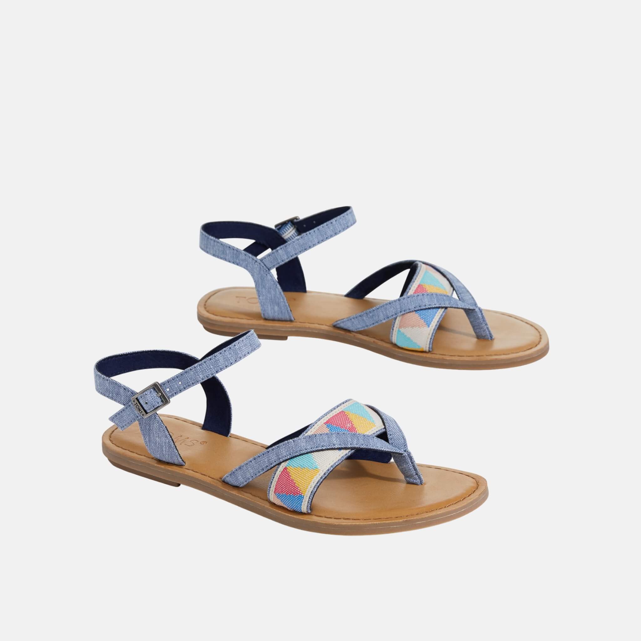 Dámské modré sandálky TOMS Chambray Tribal Lexie