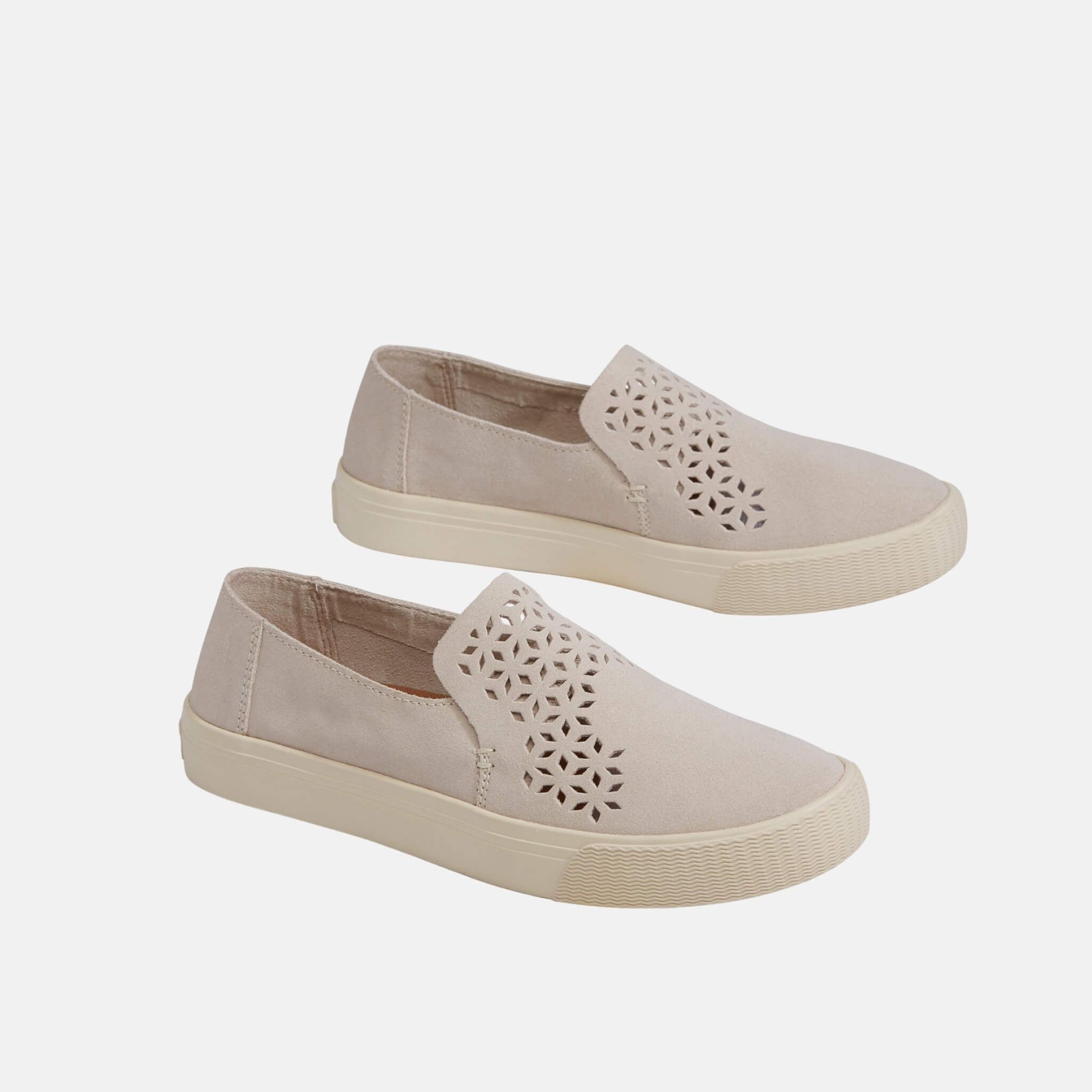 Dámské krémové slip-ony TOMS Suede Mosaic Sunset