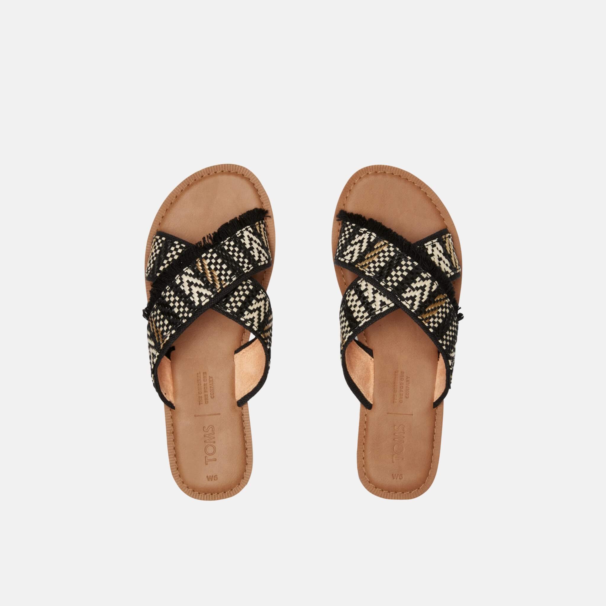 Dámské černé pantofle TOMS Black Woven Viv
