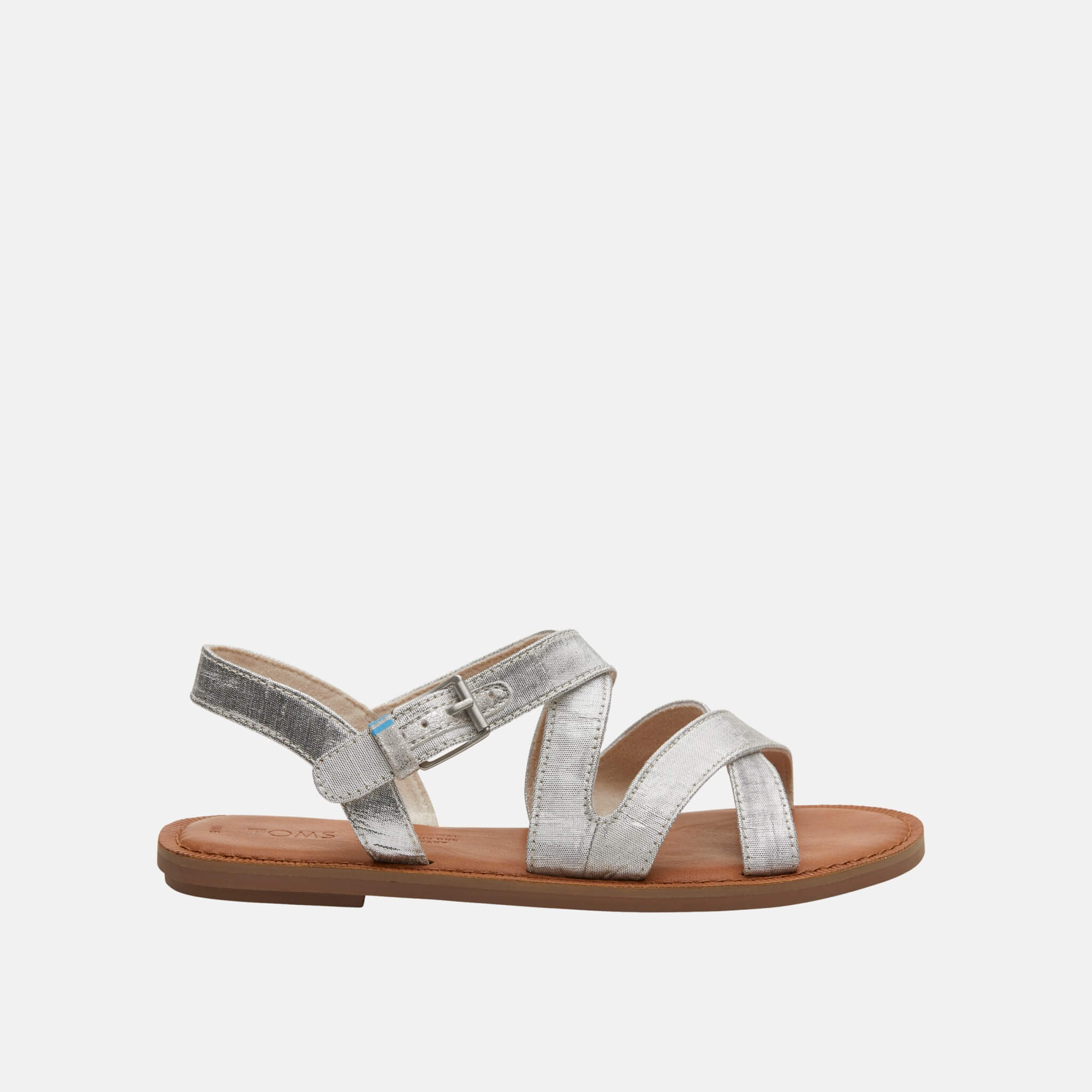 Dámské stříbrné sandálky TOMS Silver Metallic Sicily Sandals