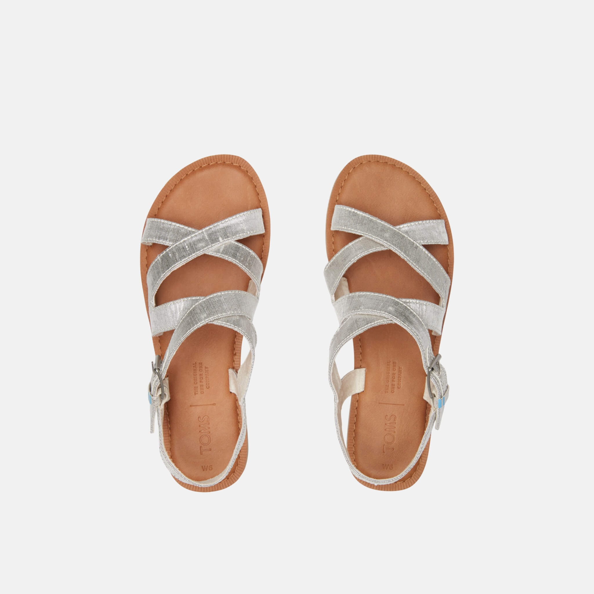 Dámské stříbrné sandálky TOMS Silver Metallic Sicily Sandals