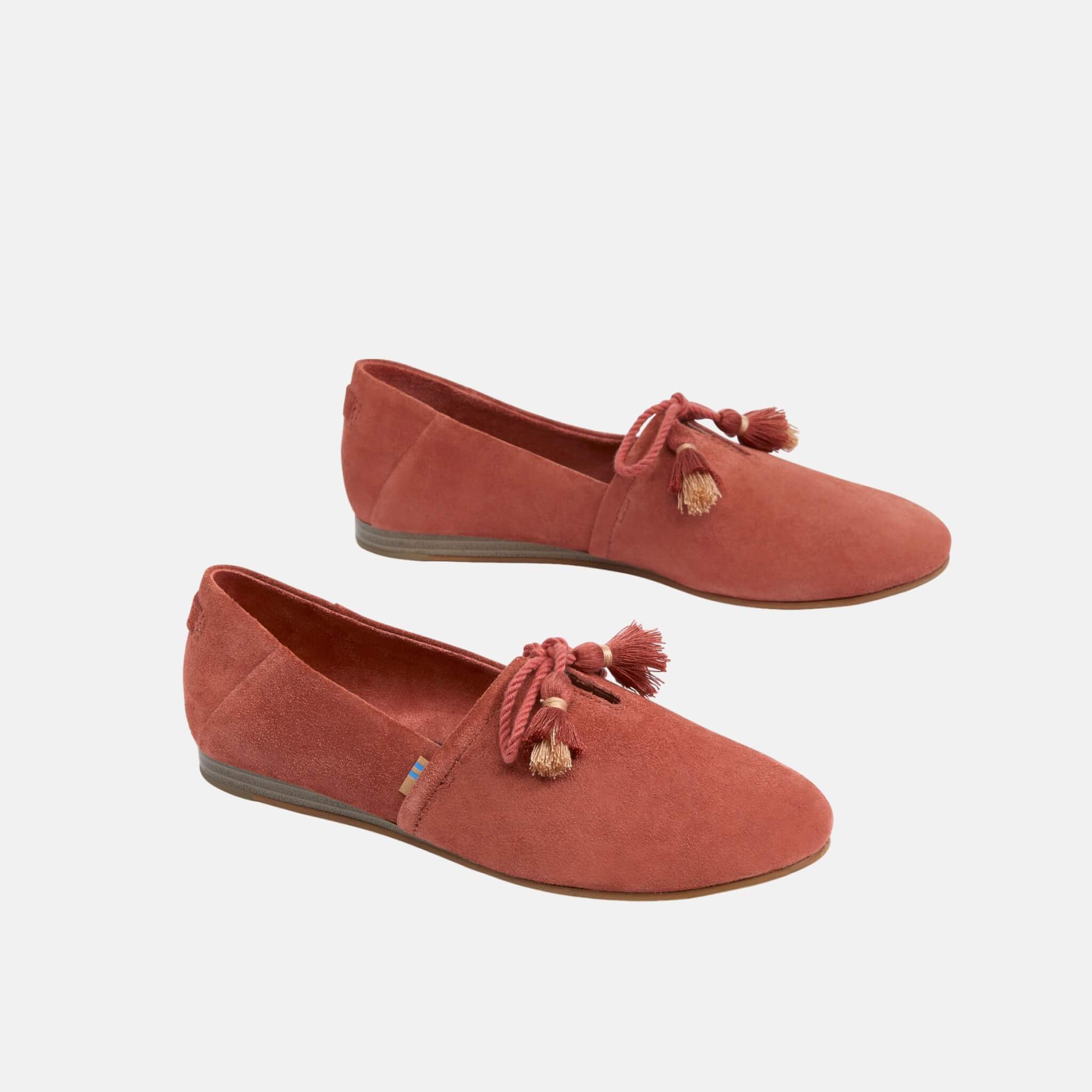 Dámské cihlově červené TOMS Spice Suede Kelli Flat