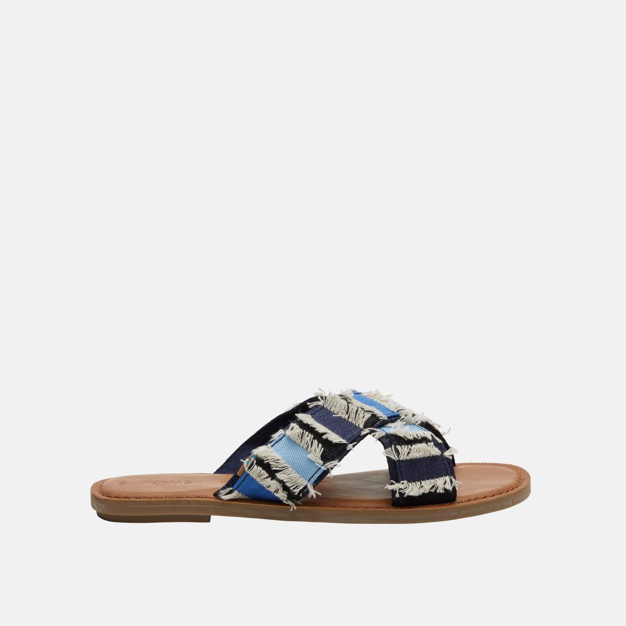 Dámské modré pantofle TOMS Navy Denim Viv Sandals