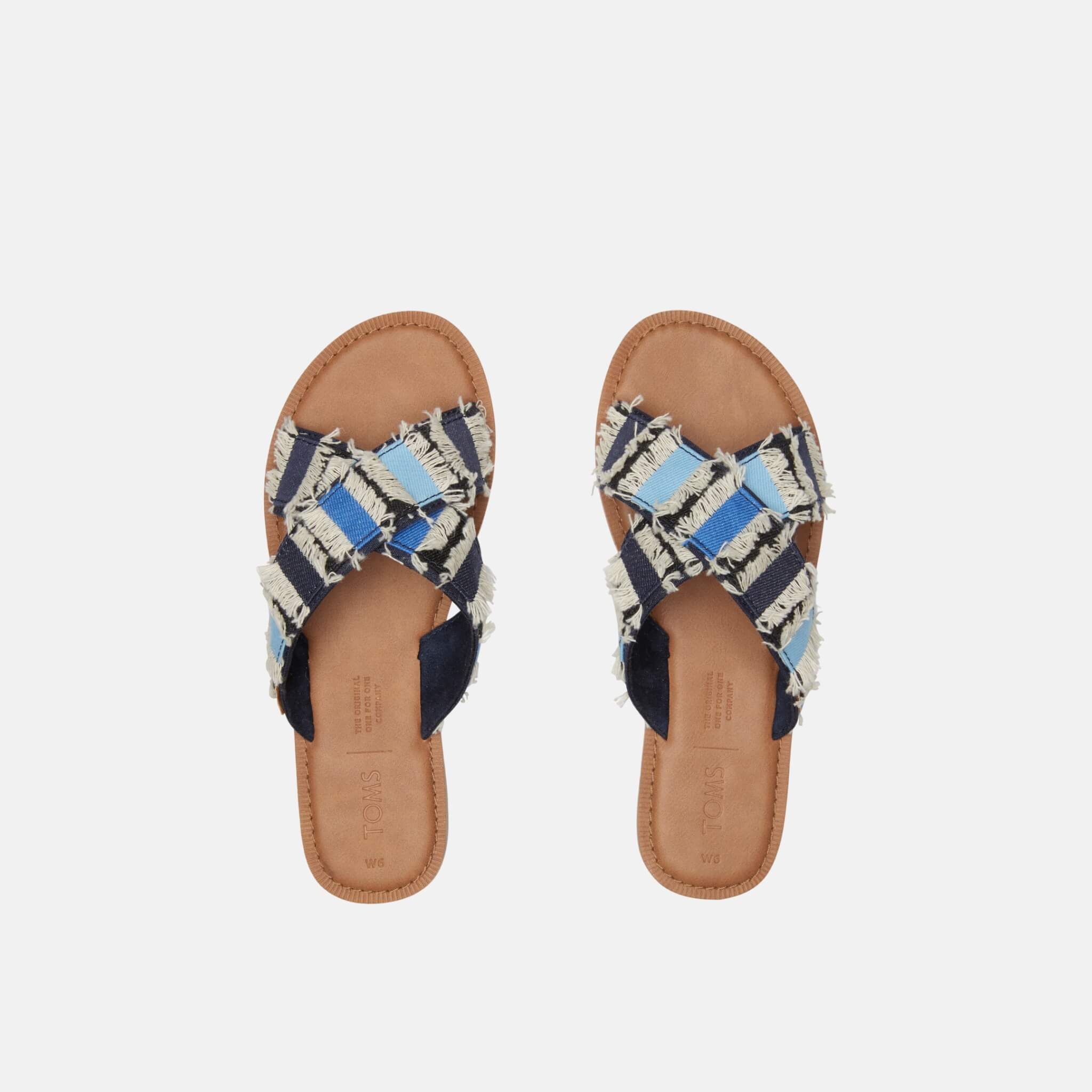 Dámské modré pantofle TOMS Navy Denim Viv Sandals