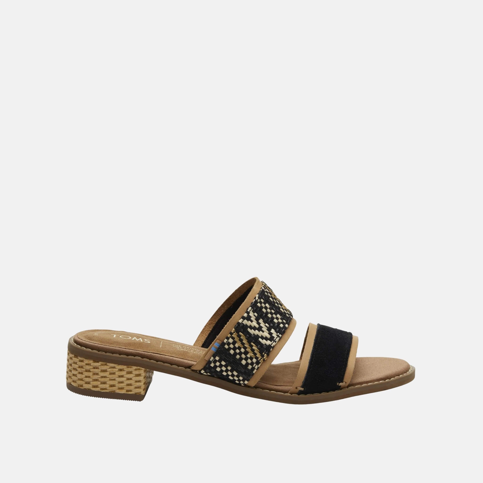 Dámské černobílé pantofle na podpatku TOMS Mariposa Sandals