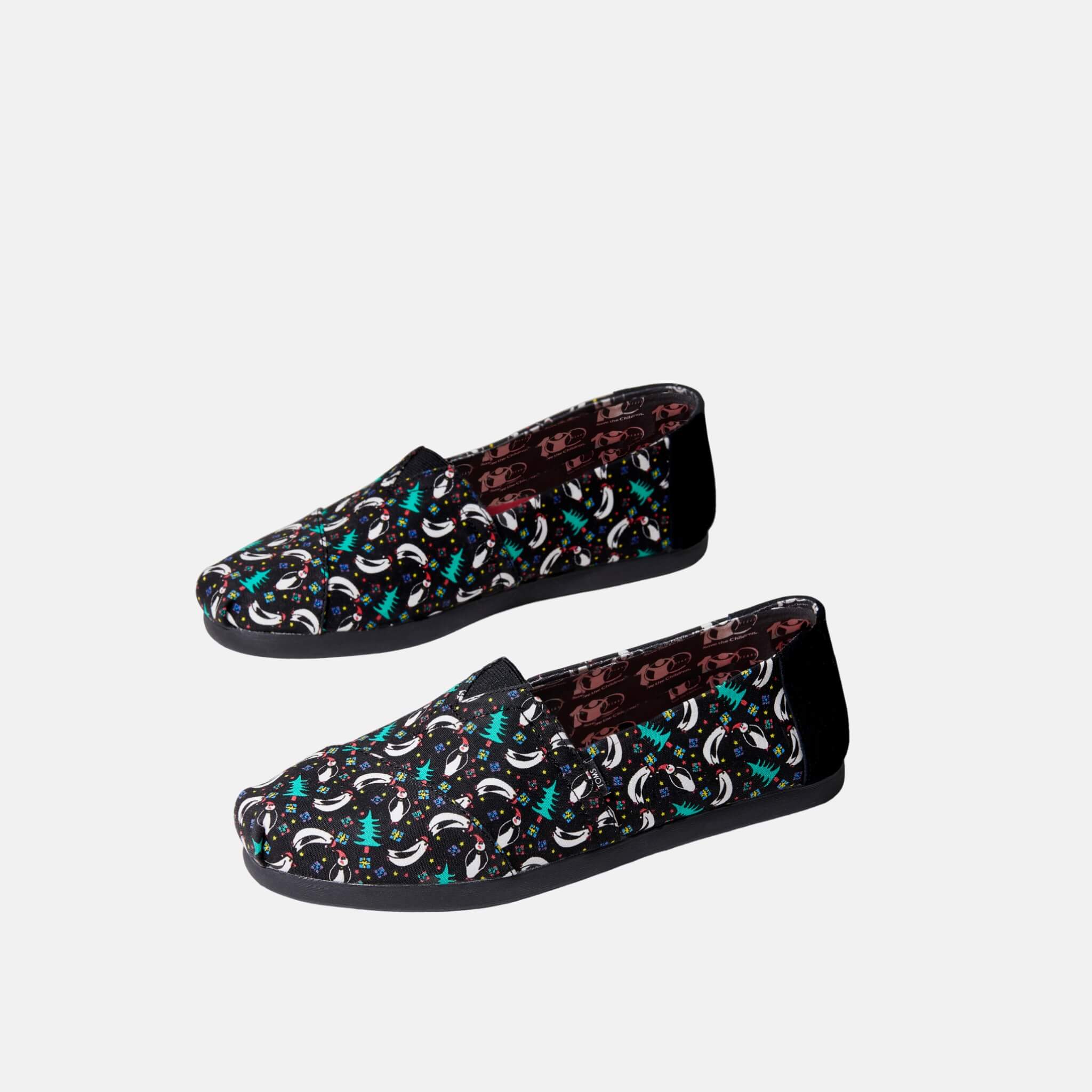 Pánské černé espadrilky s tučňáky TOMS Alpargata