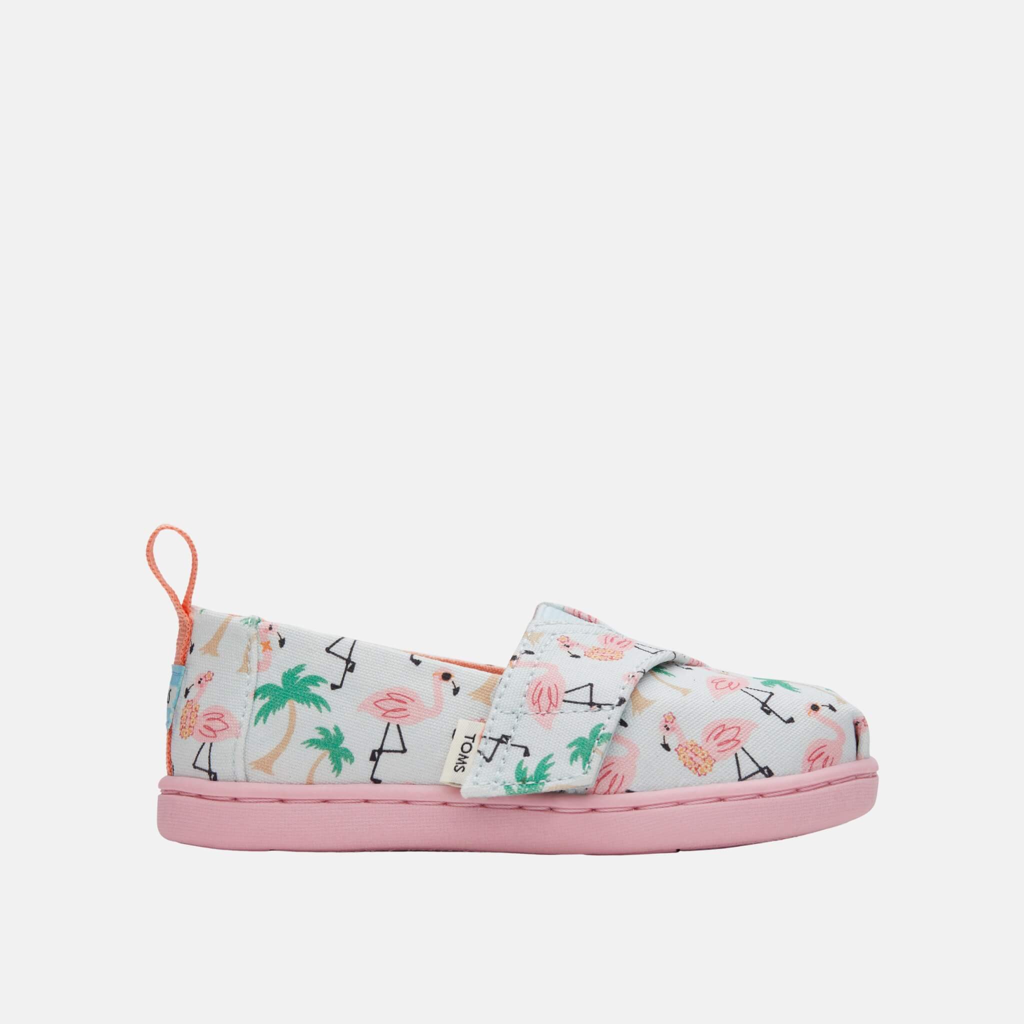 Dětské modré espadrilky s plameňáky TOMS Tiny Alpargata