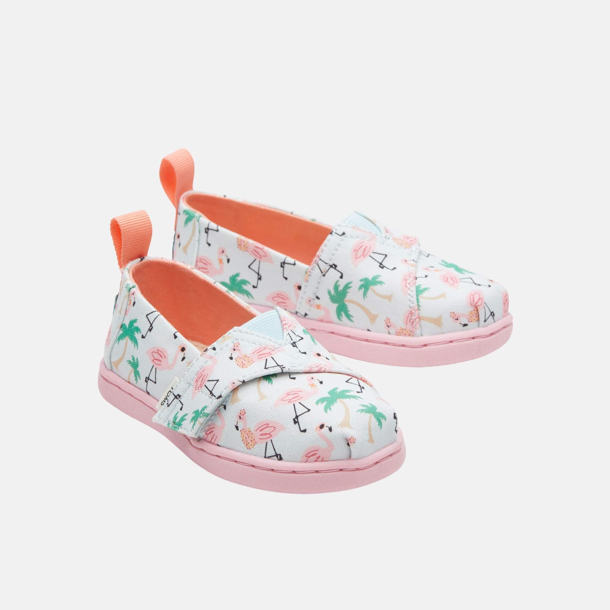 Dětské modré espadrilky s plameňáky TOMS Tiny Alpargata