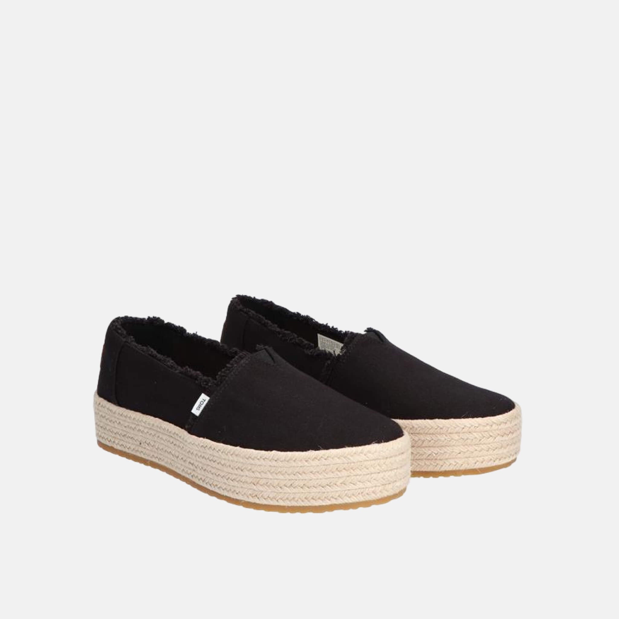 Dámské černé espadrilky na platformě TOMS Valencia