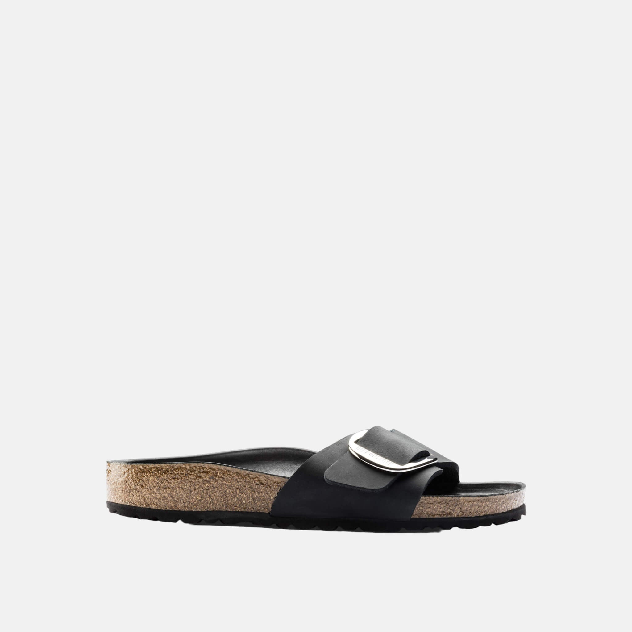 Černé pantofle Birkenstock Madrid Big Buckle Oiled Leather